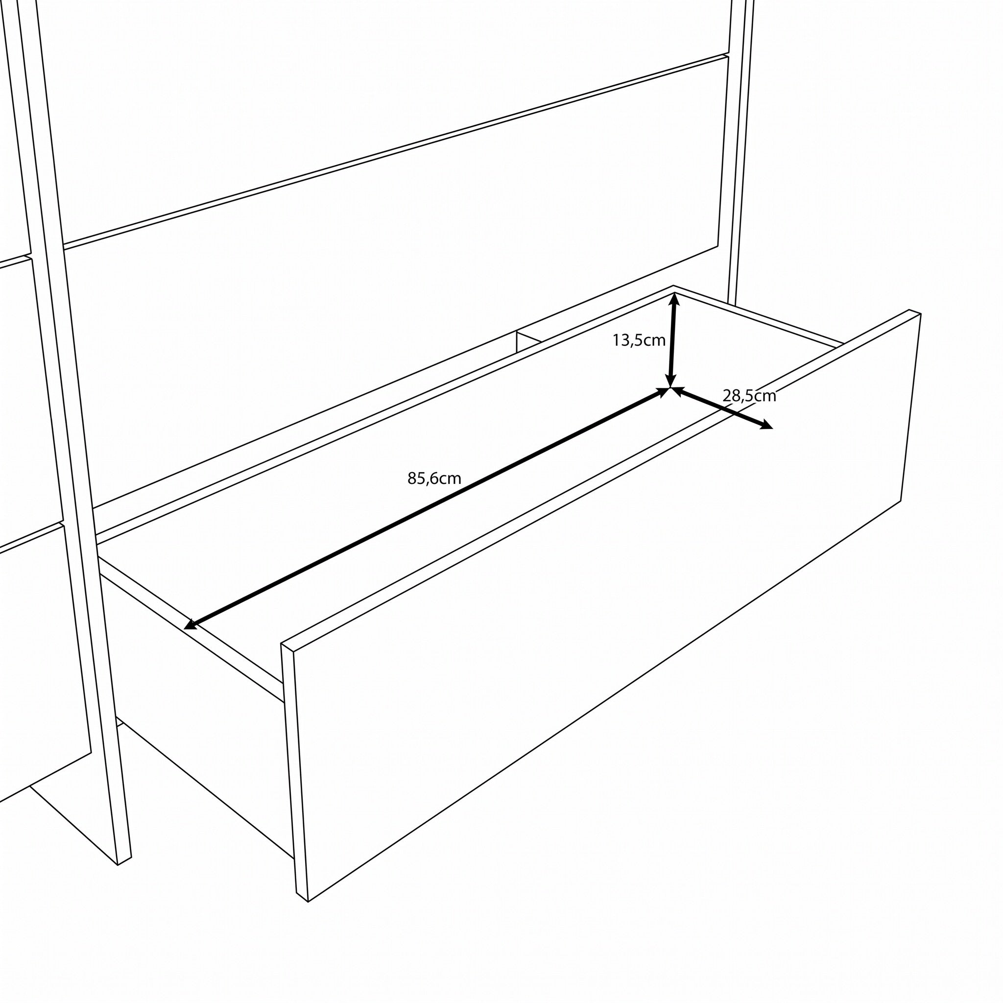 Jaxon - Ladekast - Donker eikenpatroon - 184x38x90 cm
