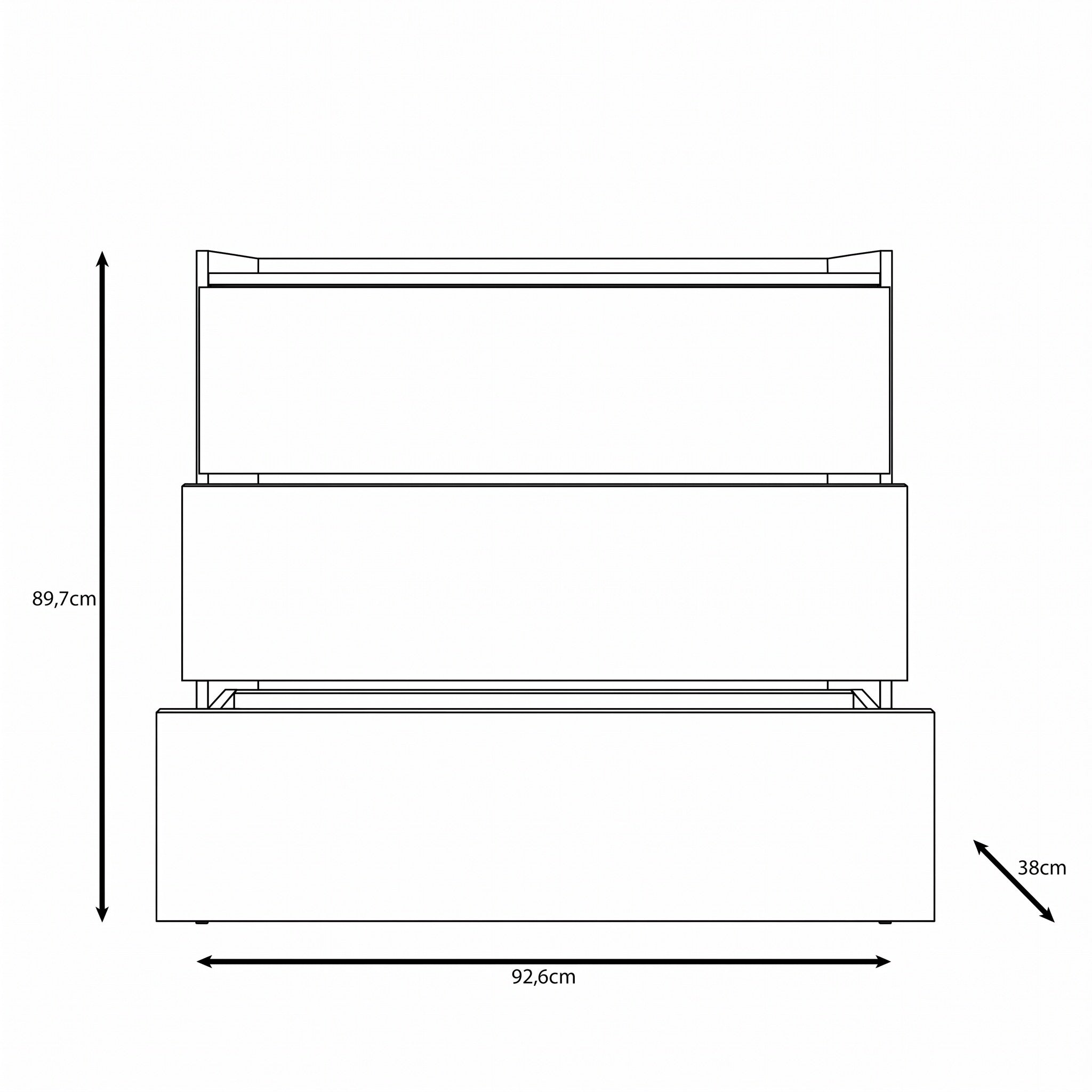 Jaxon - Ladekast - Donker eikenpatroon - 93x38x90 cm