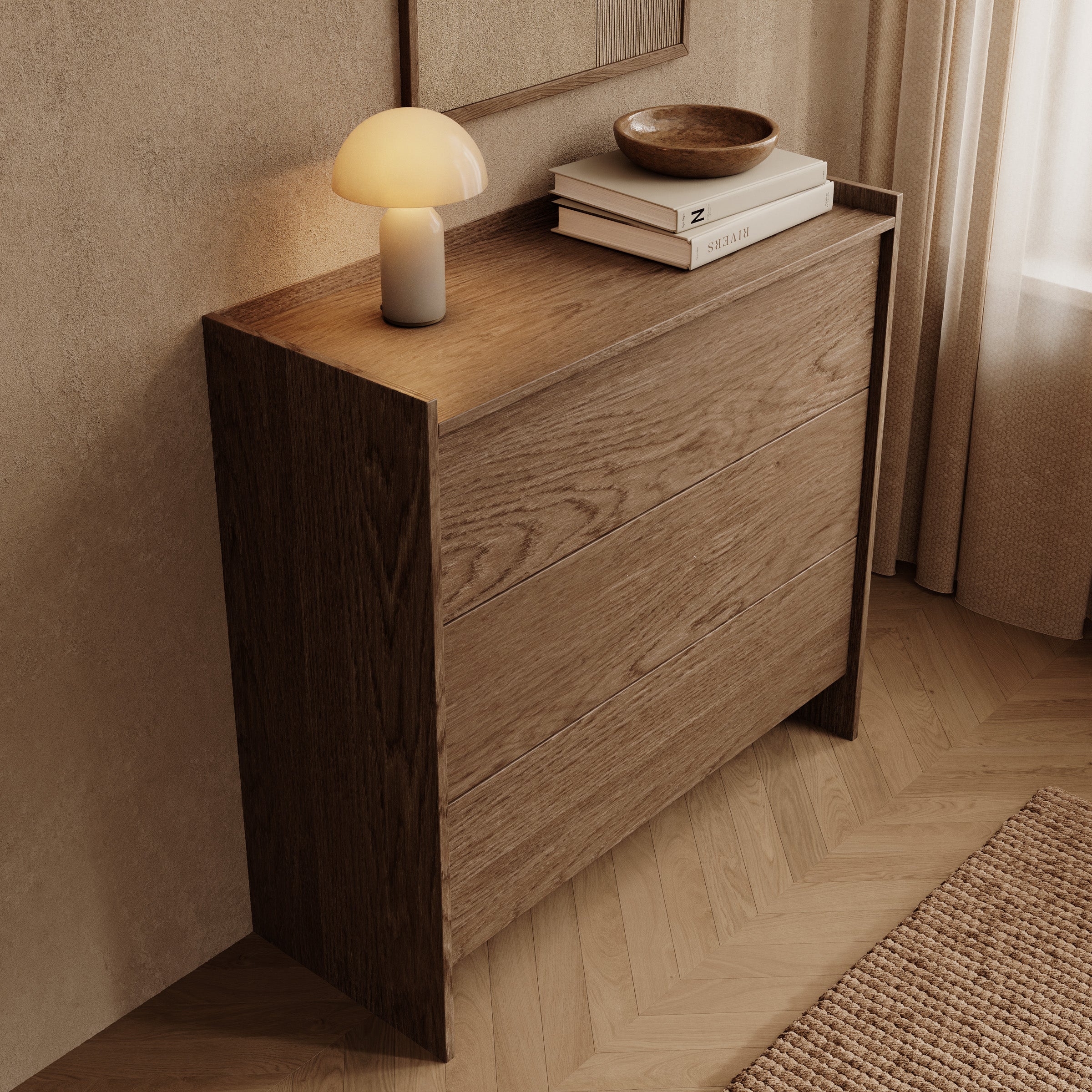 Jaxon - Ladekast - Donker eikenpatroon - 93x38x90 cm