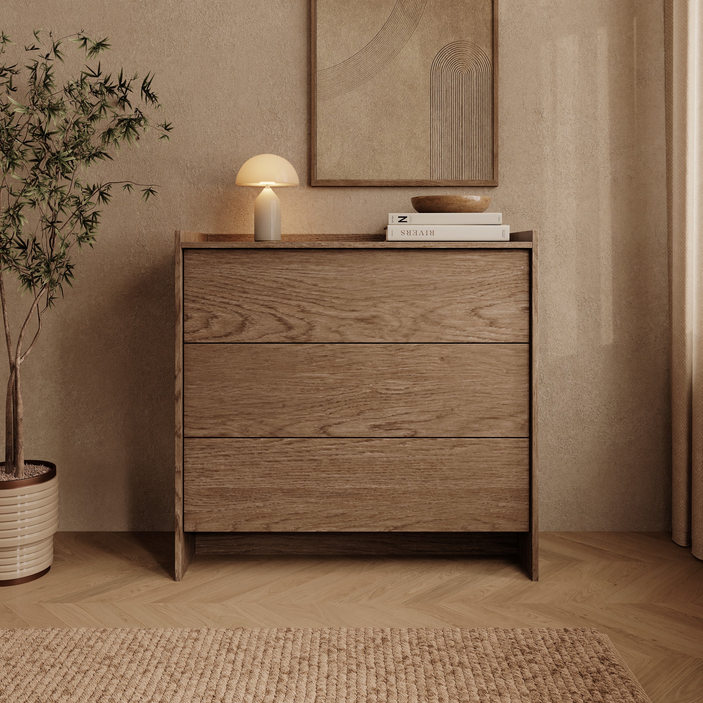 Jaxon - Ladekast - Donker eikenpatroon - 93x38x90 cm
