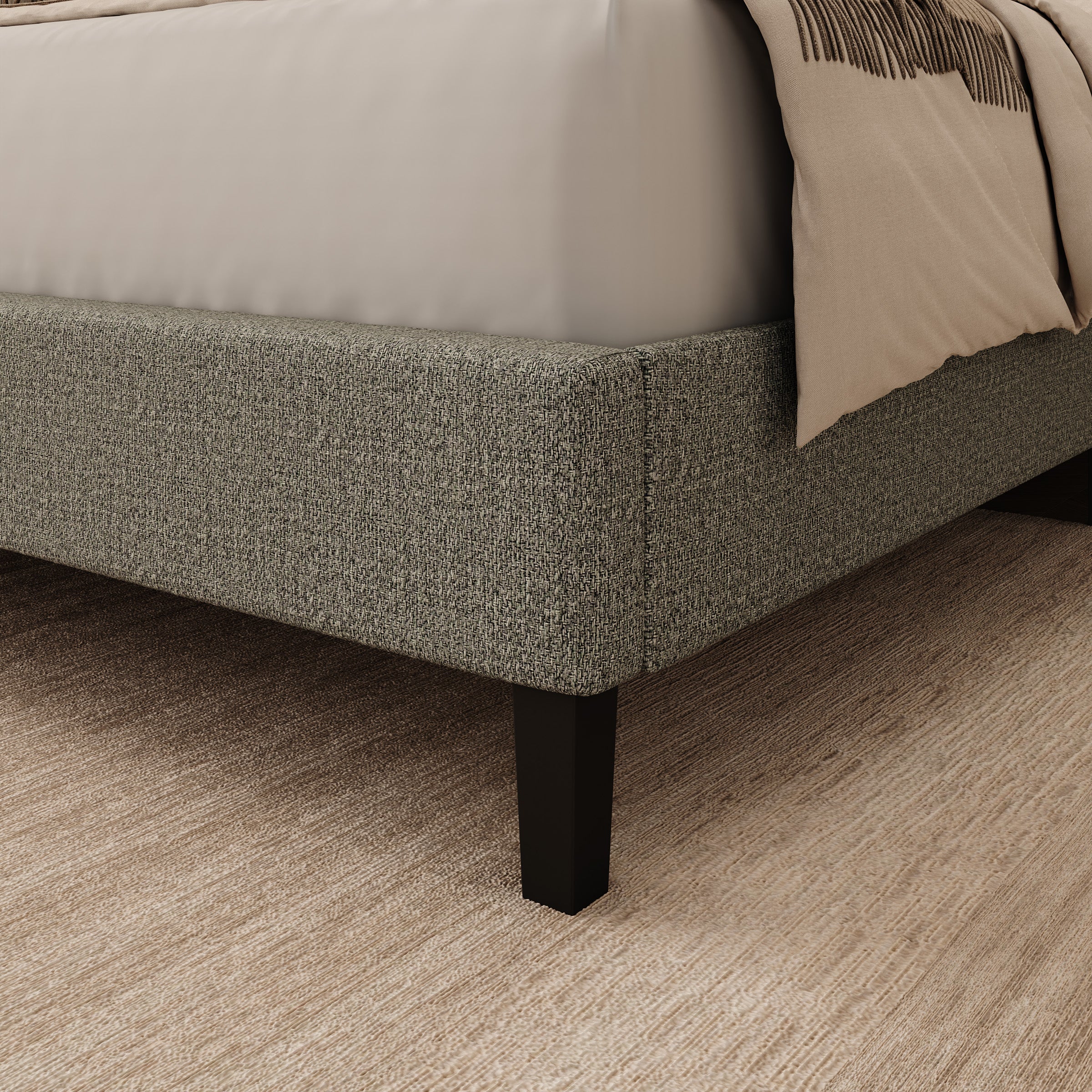 Jorell - Tweepersoonsbed - Stof beige - 140x200 cm