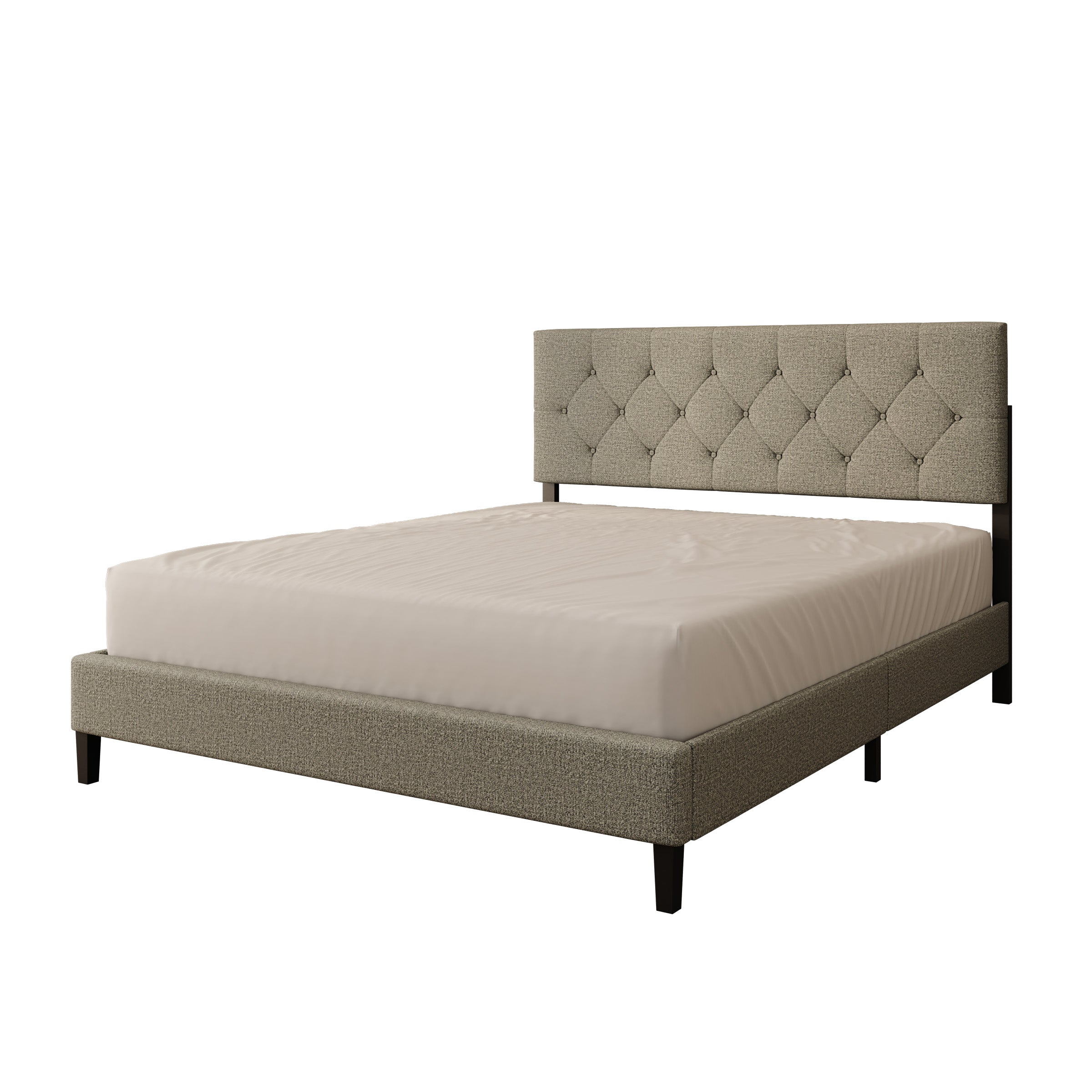 Jorell - Tweepersoonsbed - Stof beige - 160x200 cm