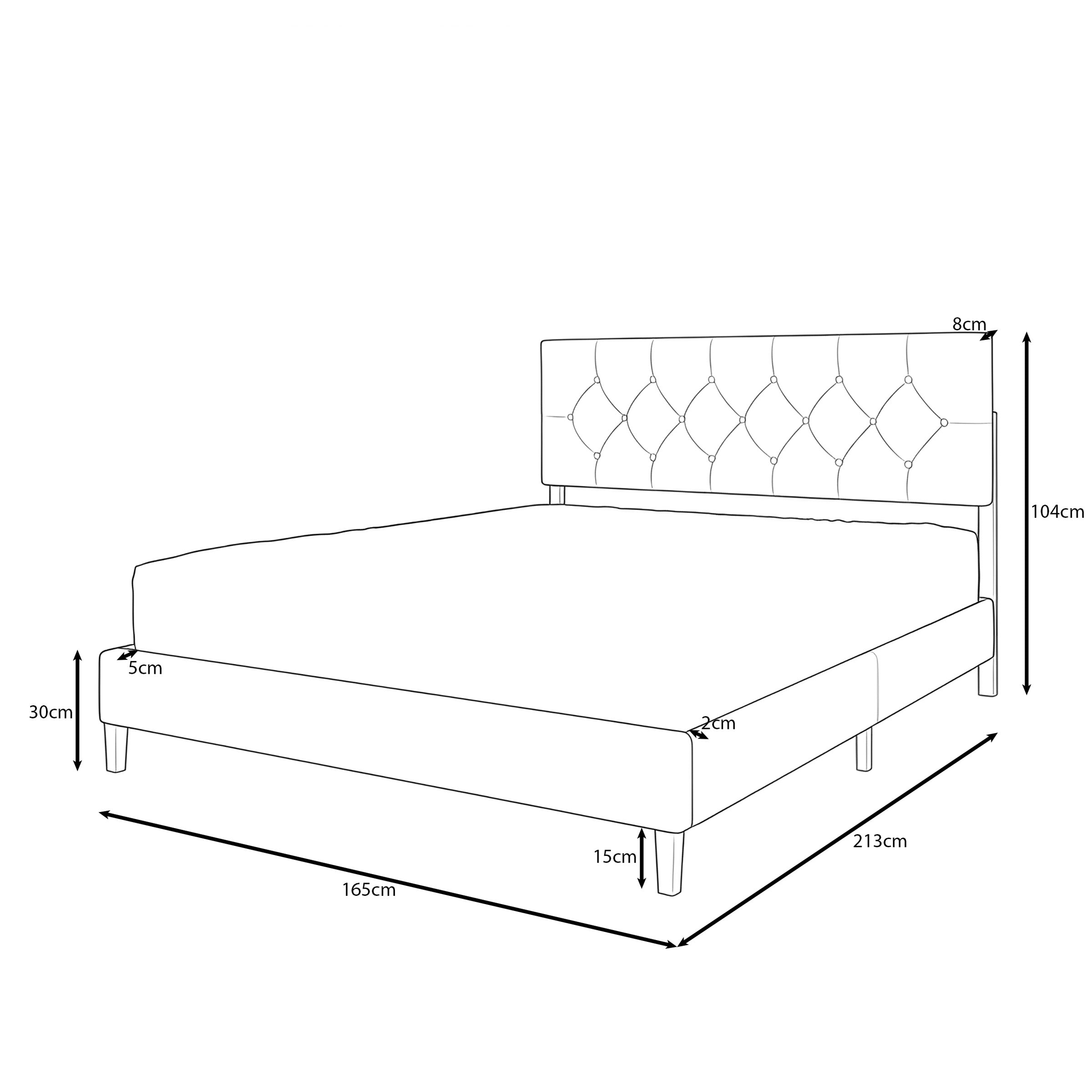 Jorell - Tweepersoonsbed - Stof beige - 160x200 cm
