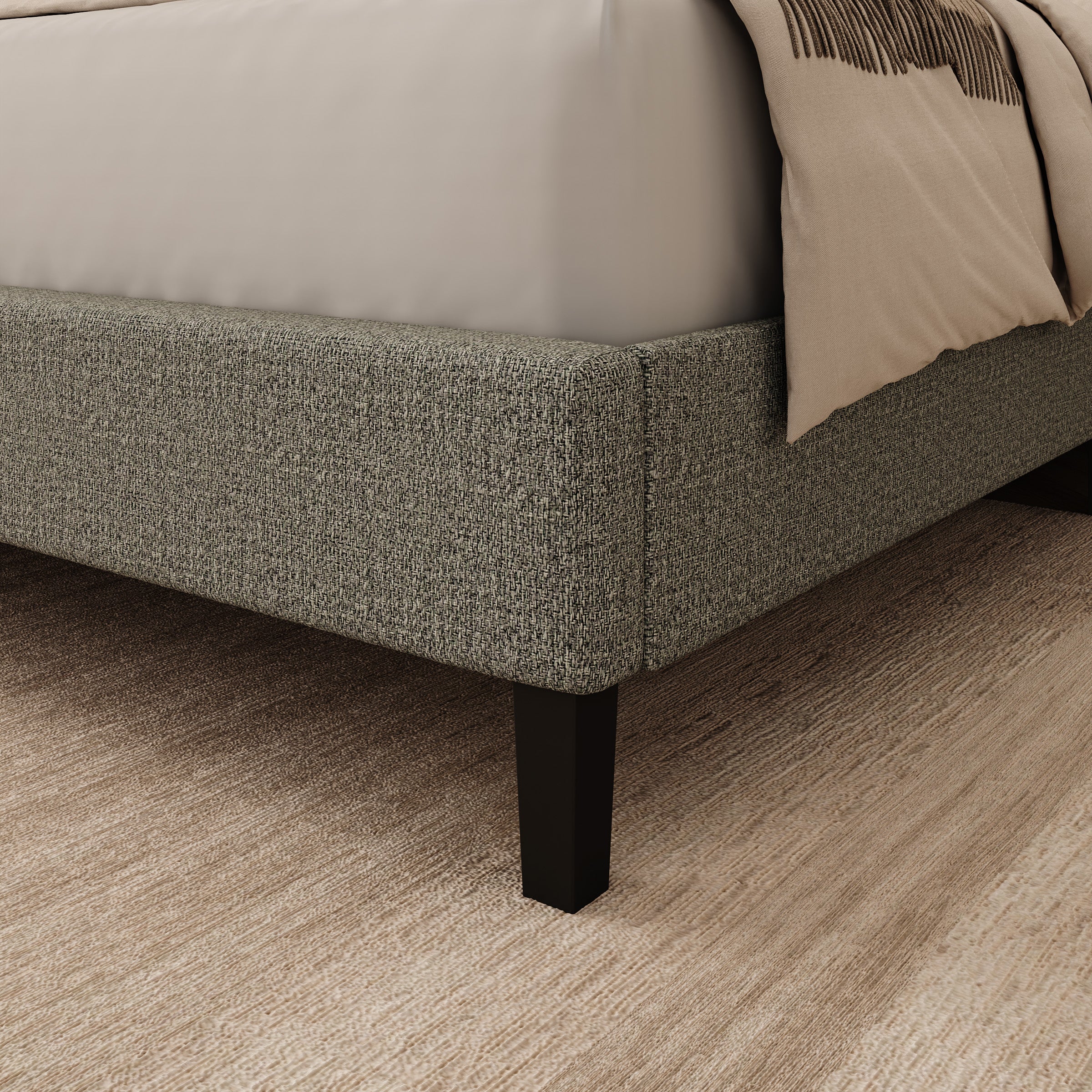Jorell - Tweepersoonsbed - Stof beige - 160x200 cm