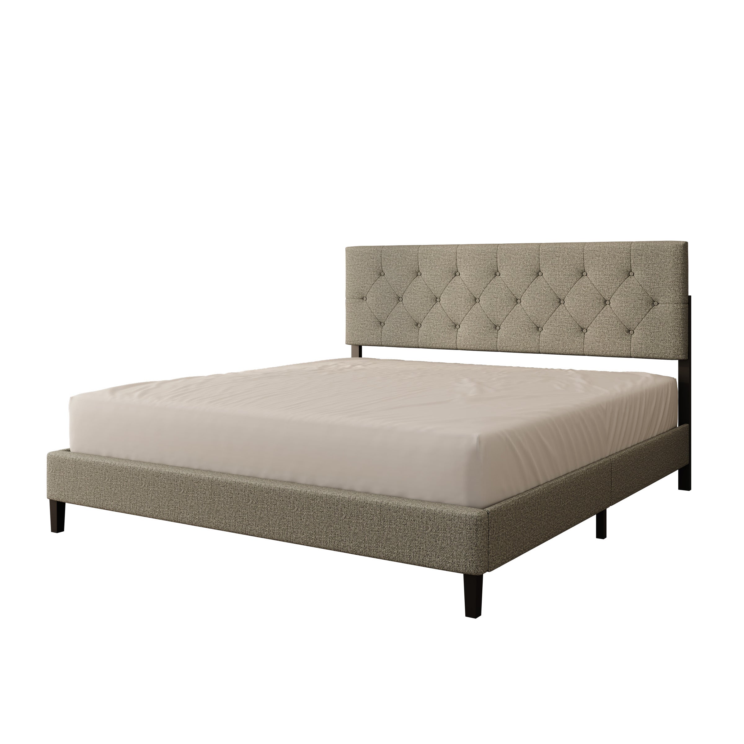 Jorell - Tweepersoonsbed - Stof beige - 180x200 cm