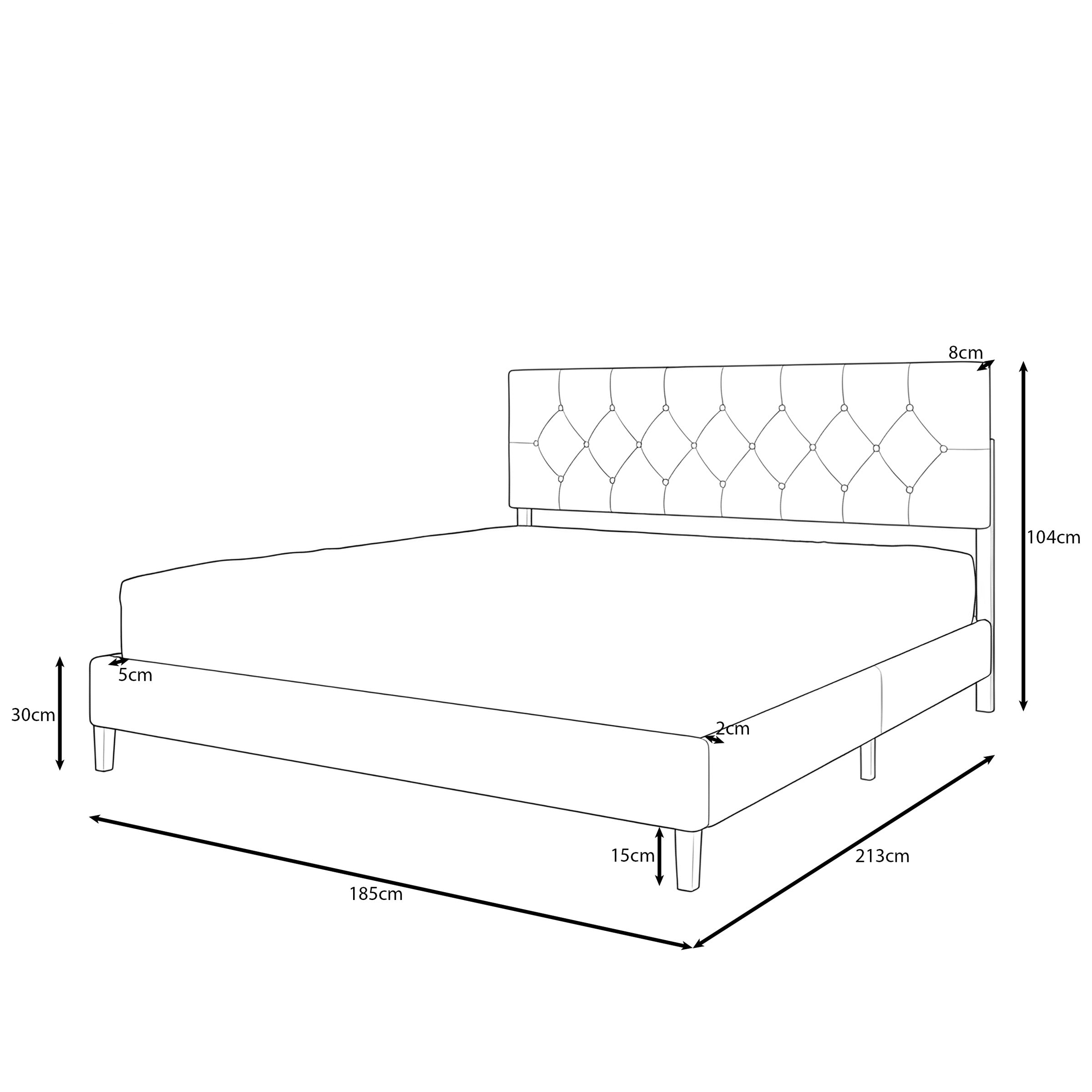 Jorell - Tweepersoonsbed - Stof beige - 180x200 cm