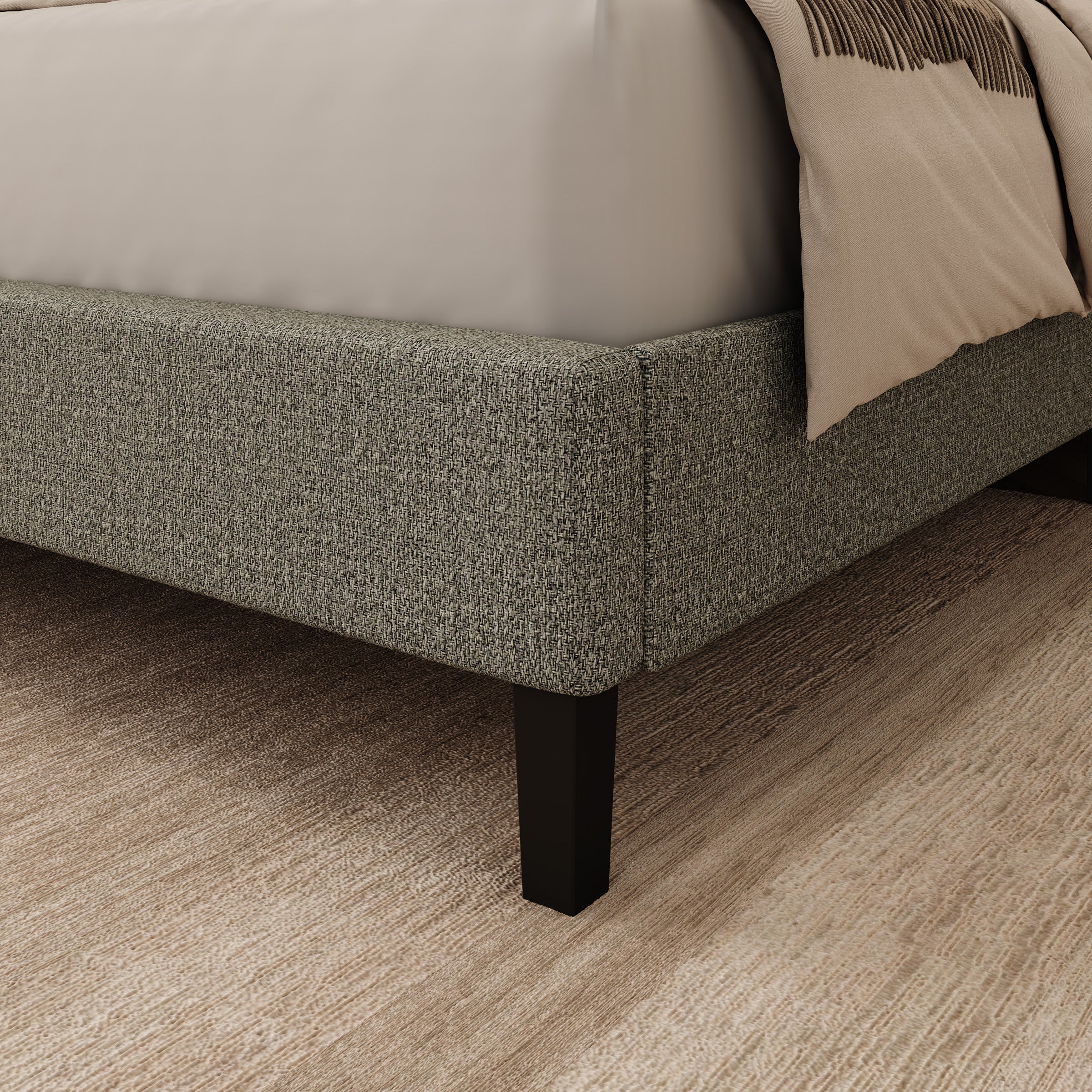 Jorell - Tweepersoonsbed - Stof beige - 180x200 cm