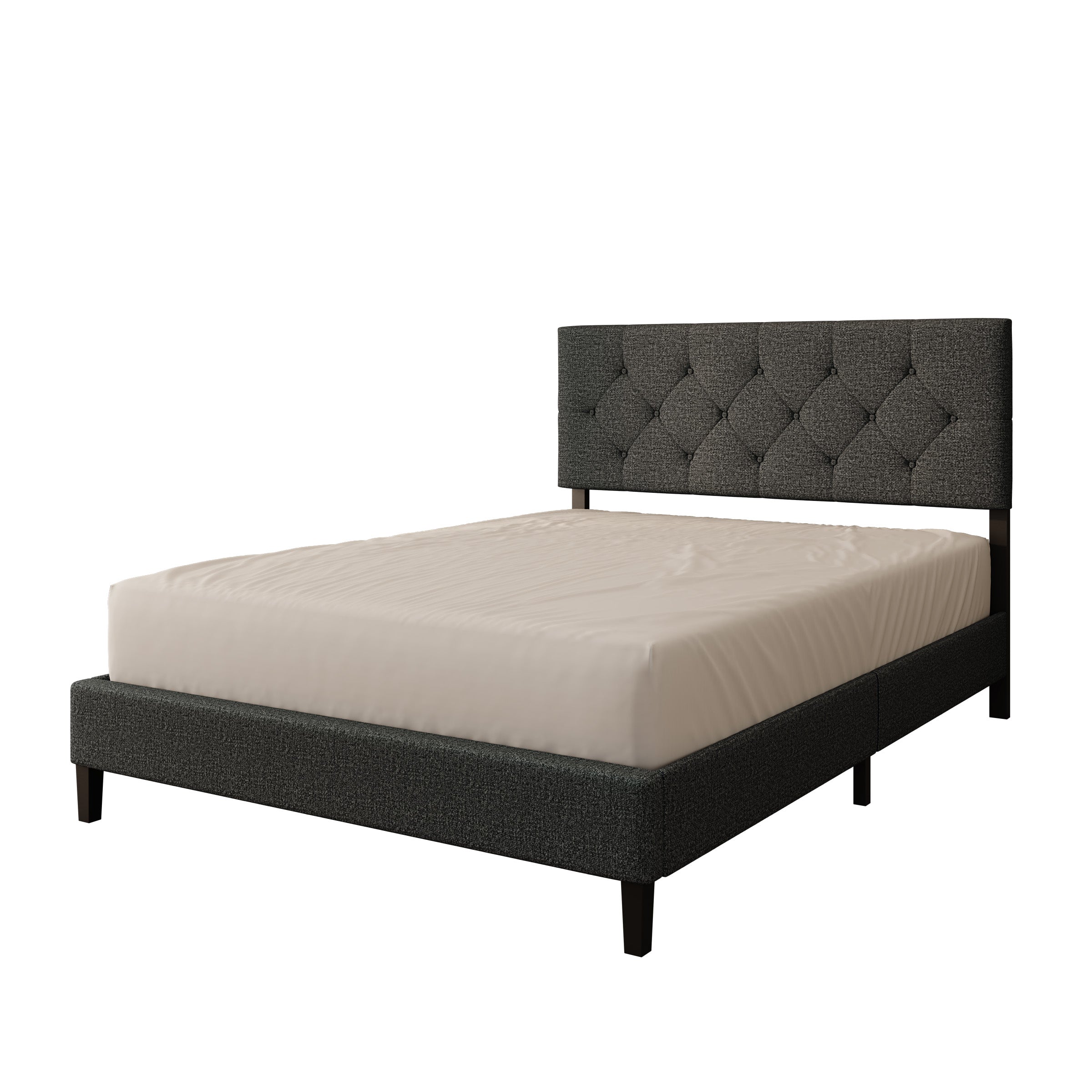 Jorell - Tweepersoonsbed - Stof zwart - 140x200 cm