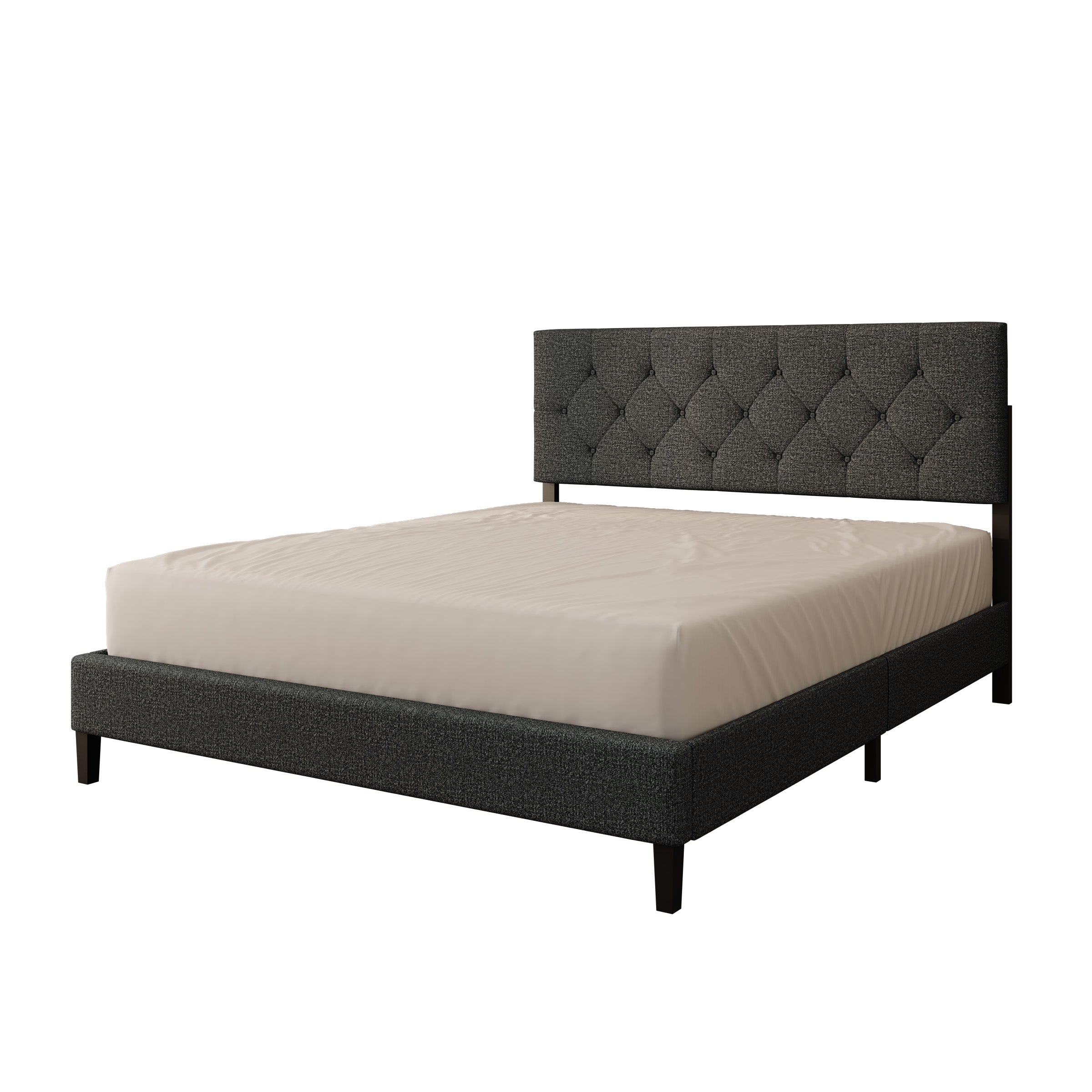 Jorell - Tweepersoonsbed - Stof zwart - 160x200 cm