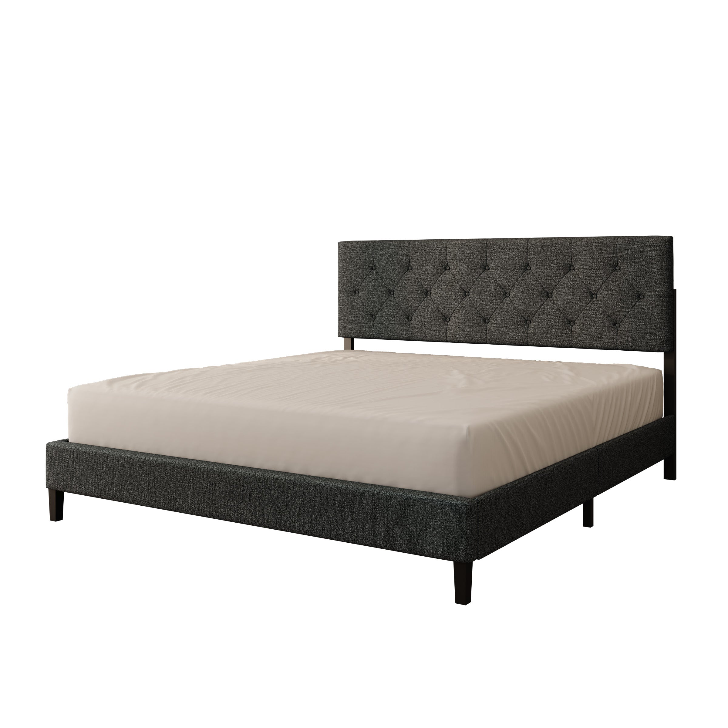 Jorell - Tweepersoonsbed - Stof zwart - 180x200 cm