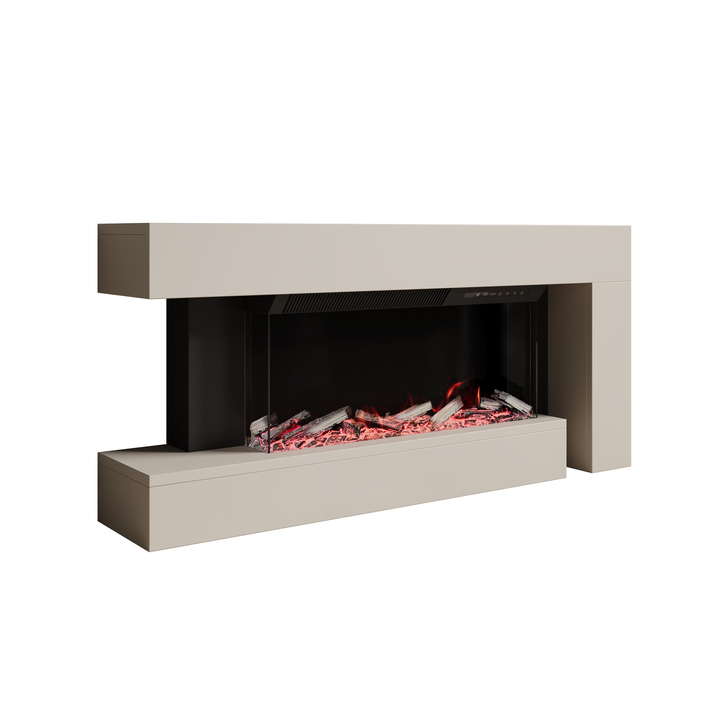 Jumea - Elektrische sfeerhaard - Beige - 120x23x56 cm