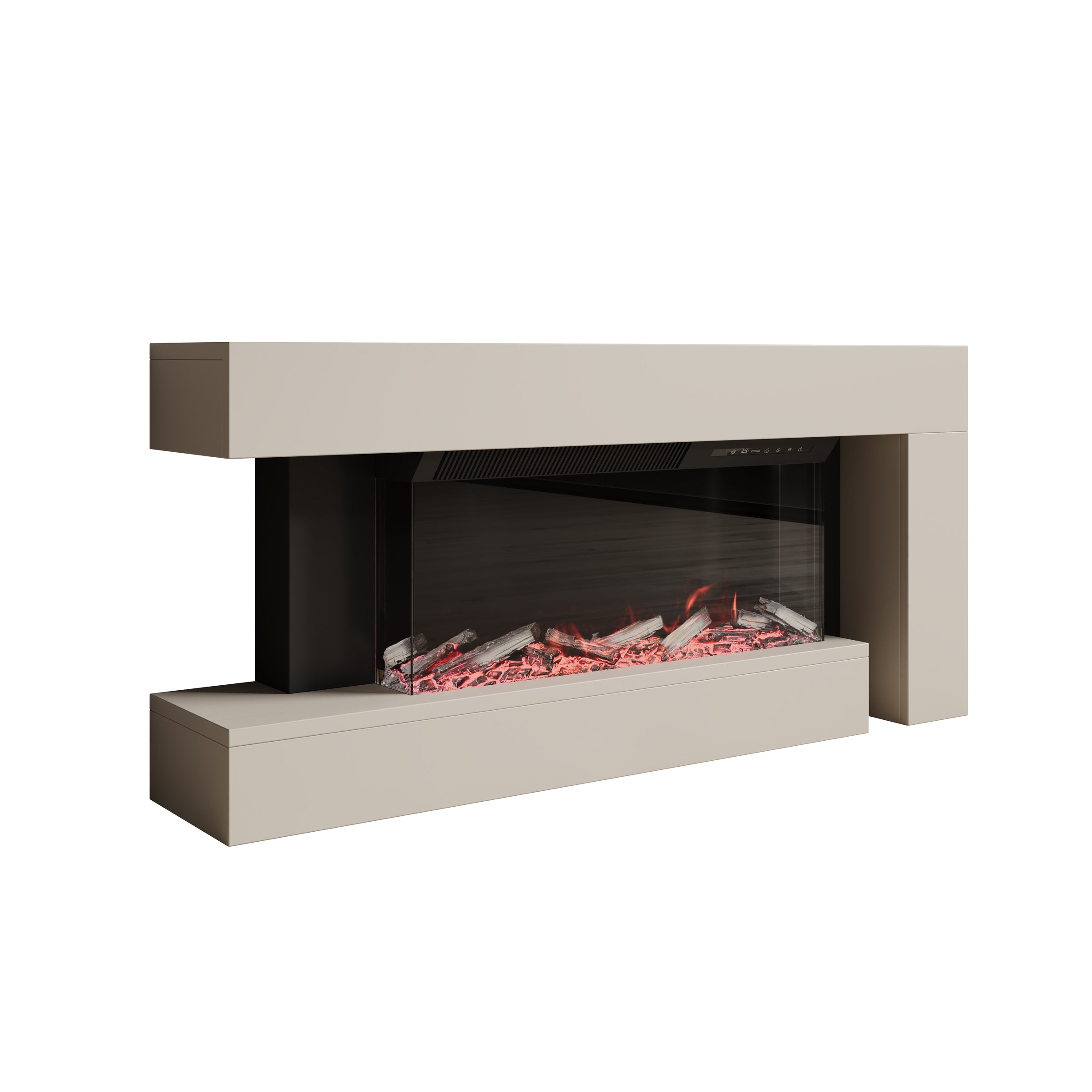 Jumea - Elektrische sfeerhaard - Beige - 120x23x56 cm