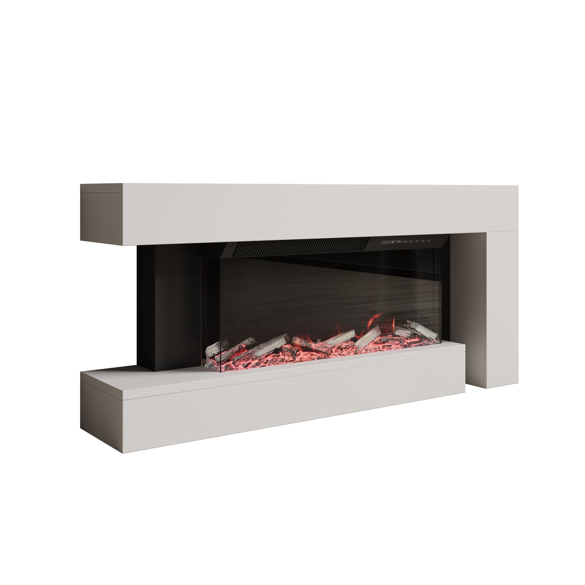 Jumea - Elektrische sfeerhaard - Wit - 120x23x56 cm