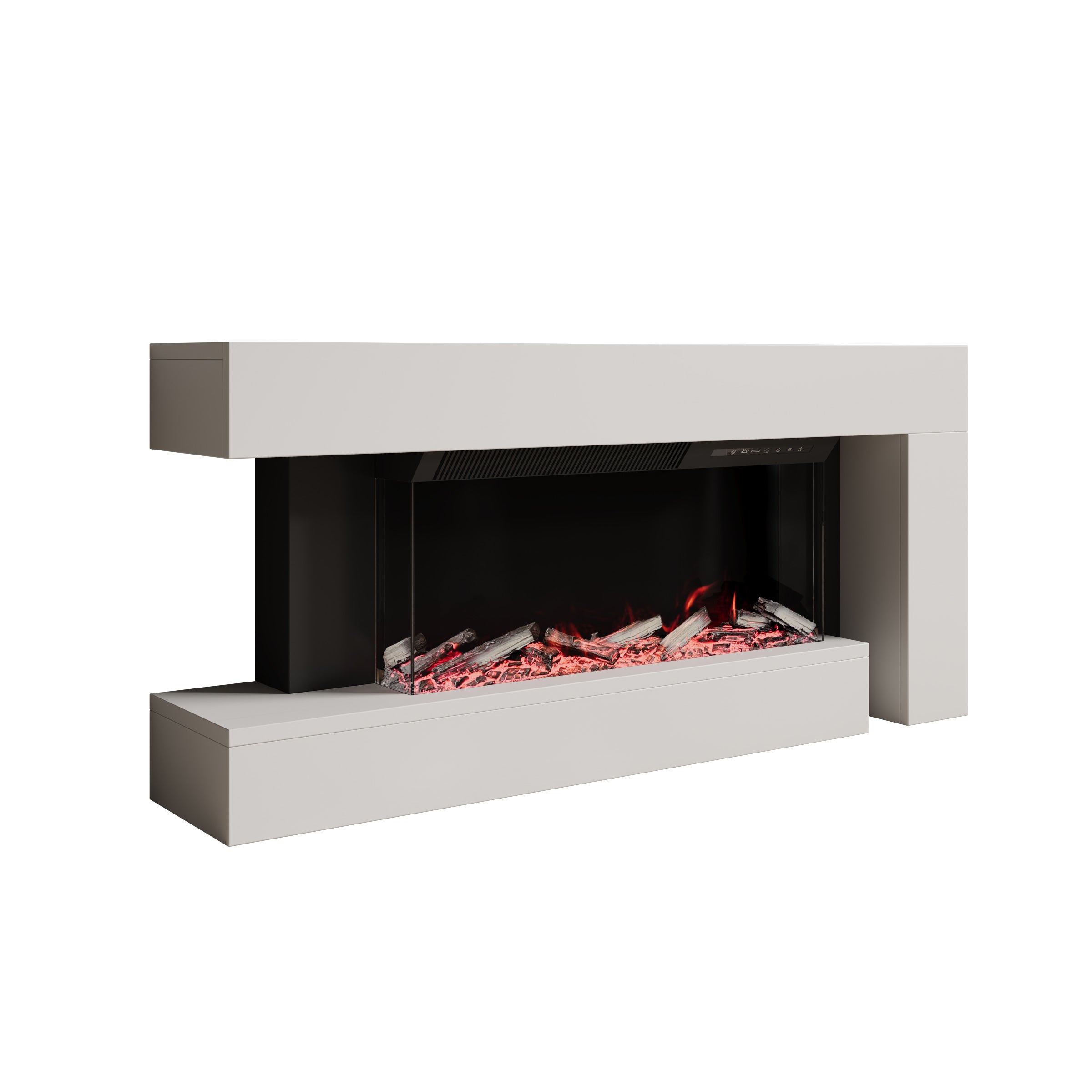 Jumea - Elektrische sfeerhaard - Wit - 120x23x56 cm