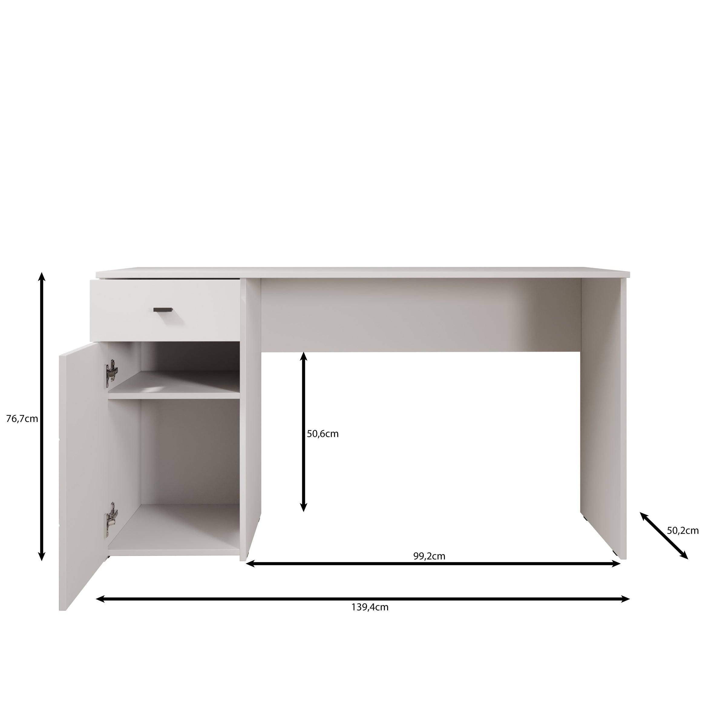 Kairo - Bureau - Eikenpatroon - 140x50x77 cm