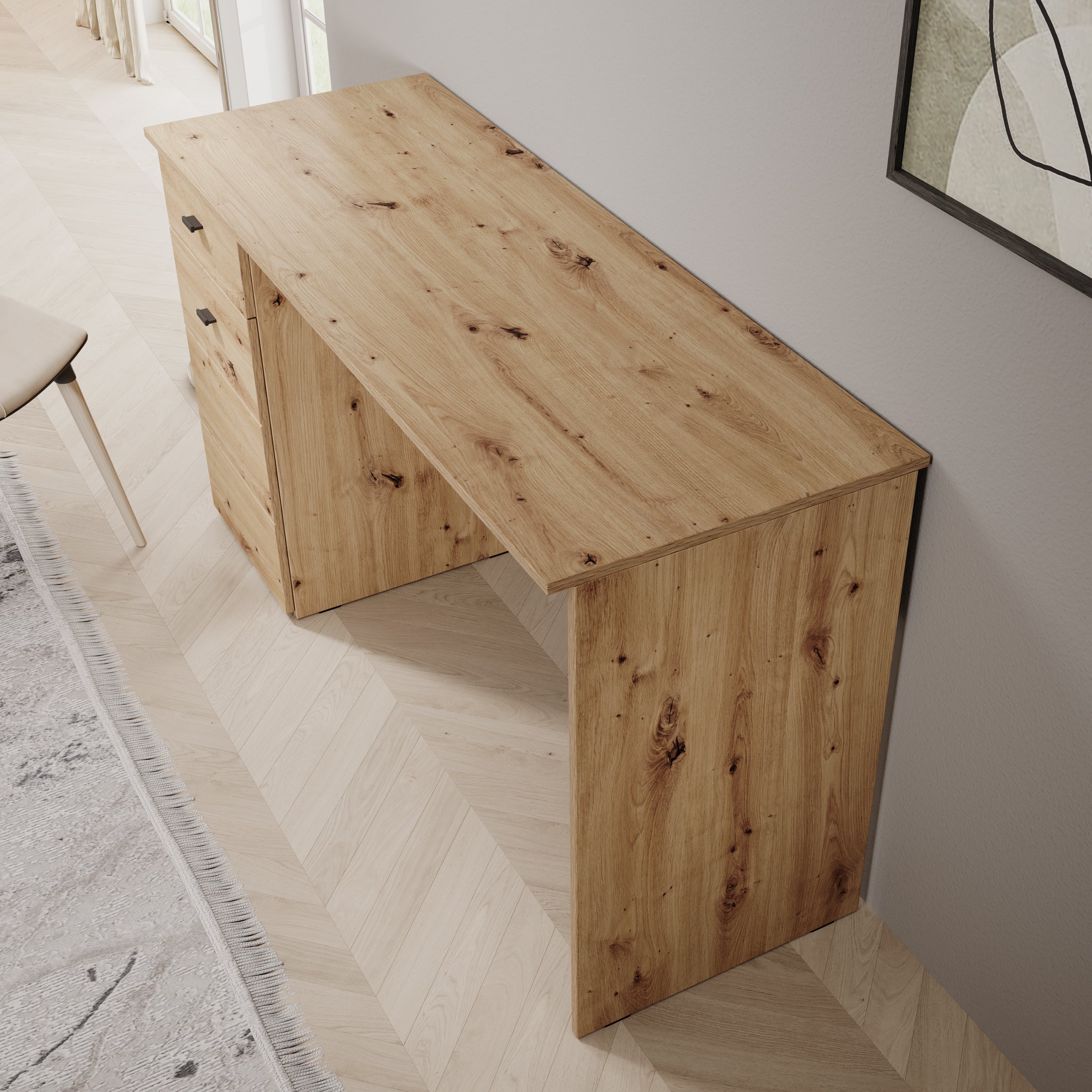 Kairo - Bureau - Eikenpatroon - 140x50x77 cm