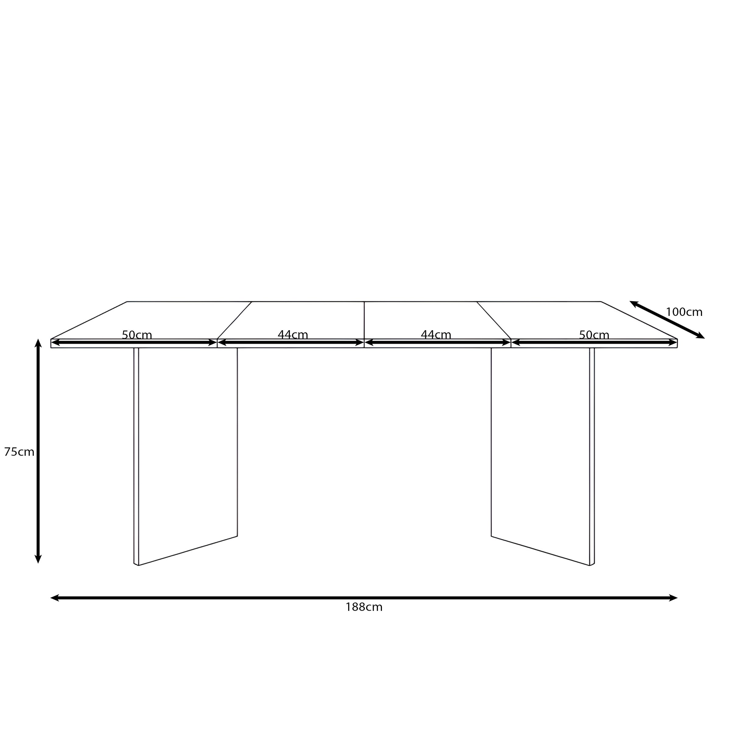 Kalki - Eetkamertafel uitschuifbaar - Eikenpatroon - 100-180x100x75 cm