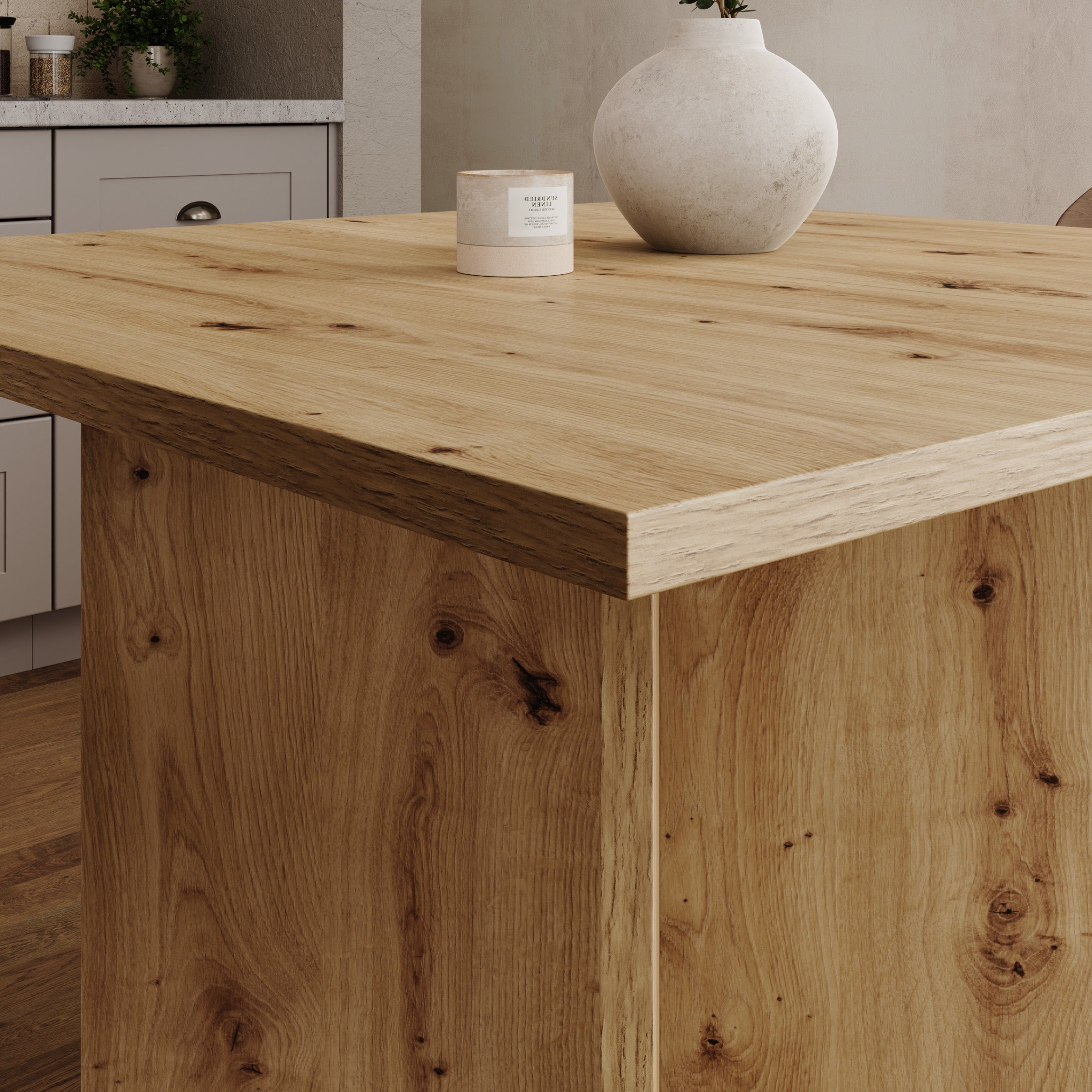 Kalki - Eetkamertafel uitschuifbaar - Eikenpatroon - 100-180x100x75 cm
