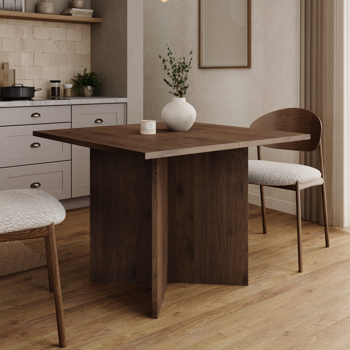 Kalki - Eetkamertafel uitschuifbaar - Walnootpatroon - 100-180x100x75 cm