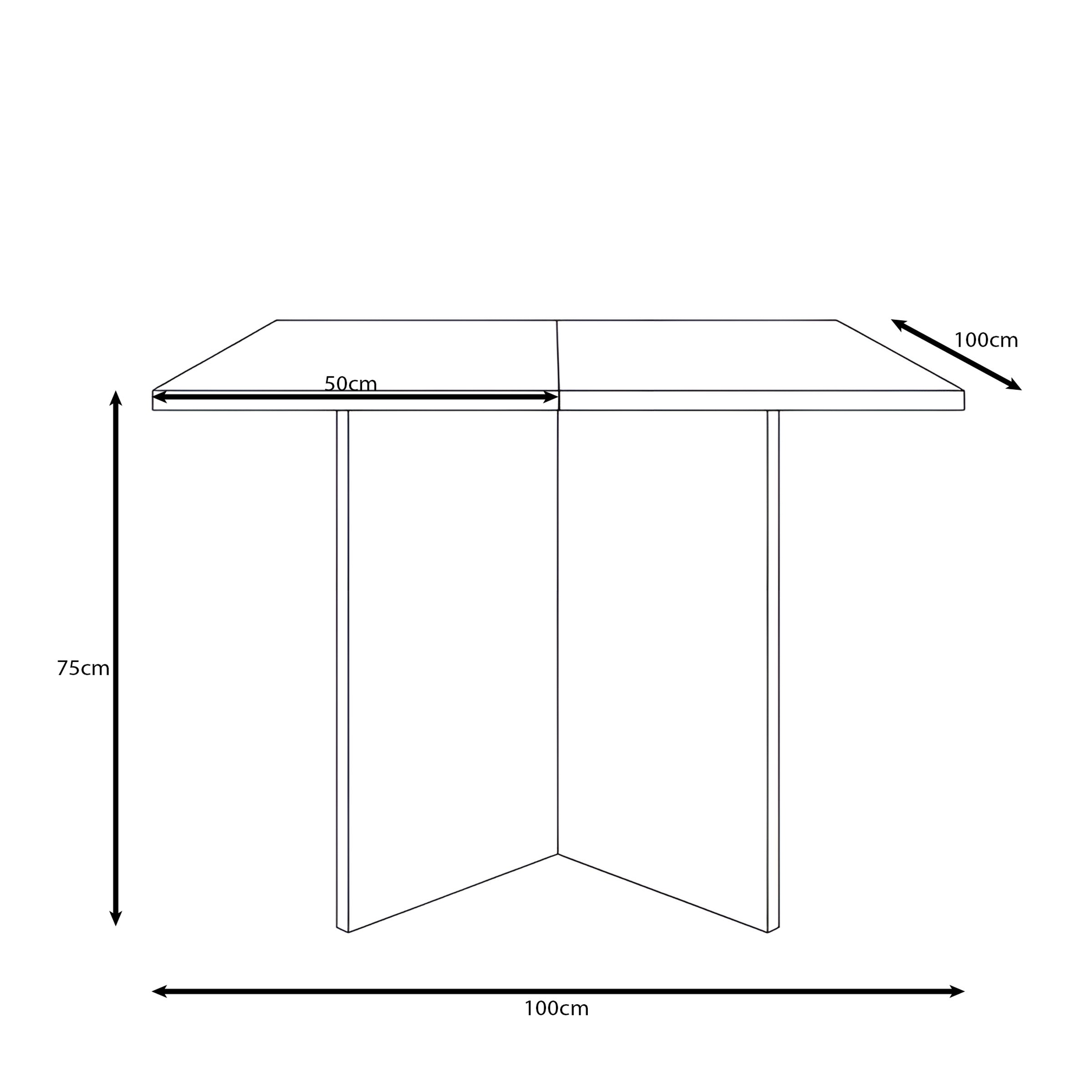 Kalki - Eetkamertafel uitschuifbaar - Walnootpatroon - 100-180x100x75 cm