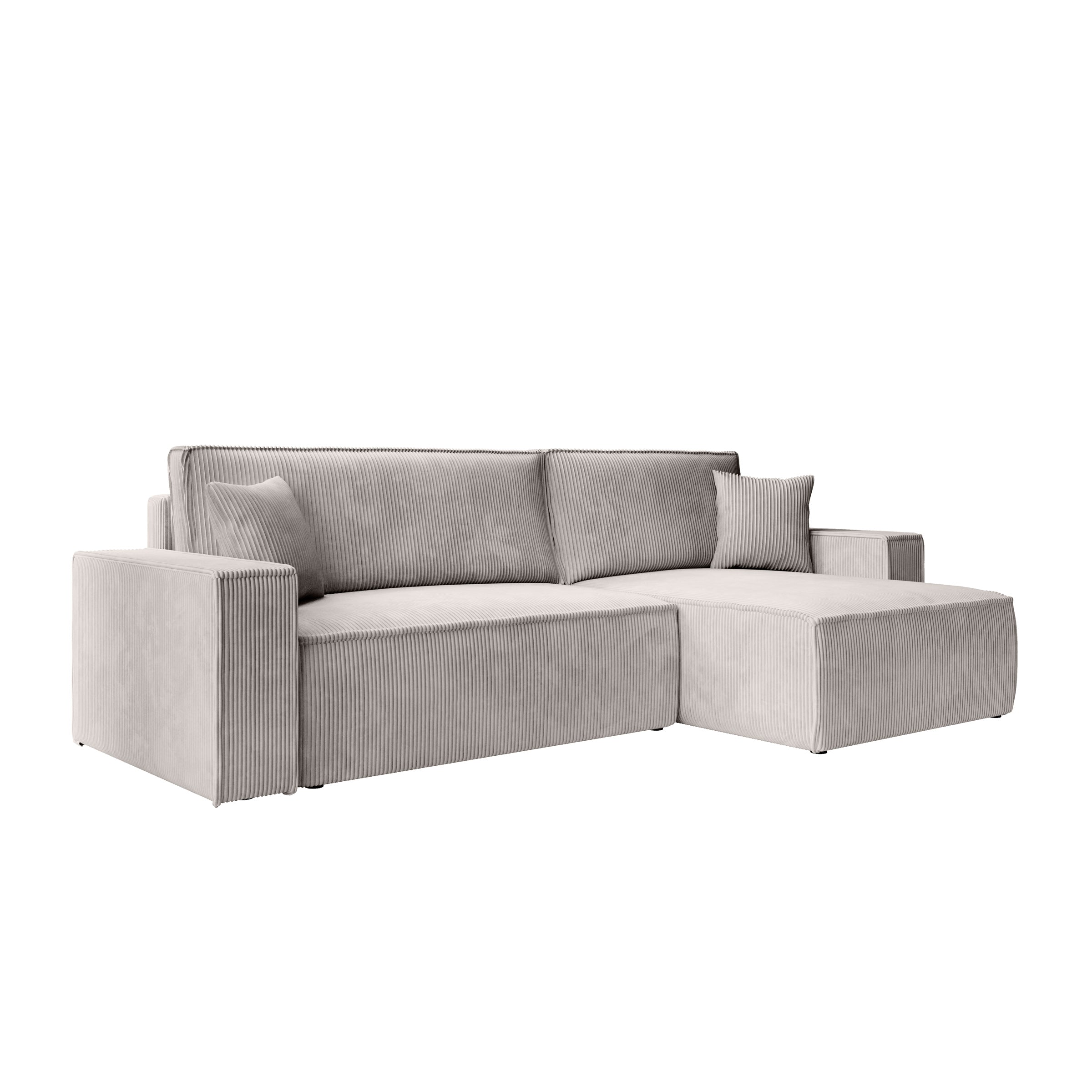 Kandahar - Hoekbank 3-zits met chaise longue - Ribstof beige - Universeel
