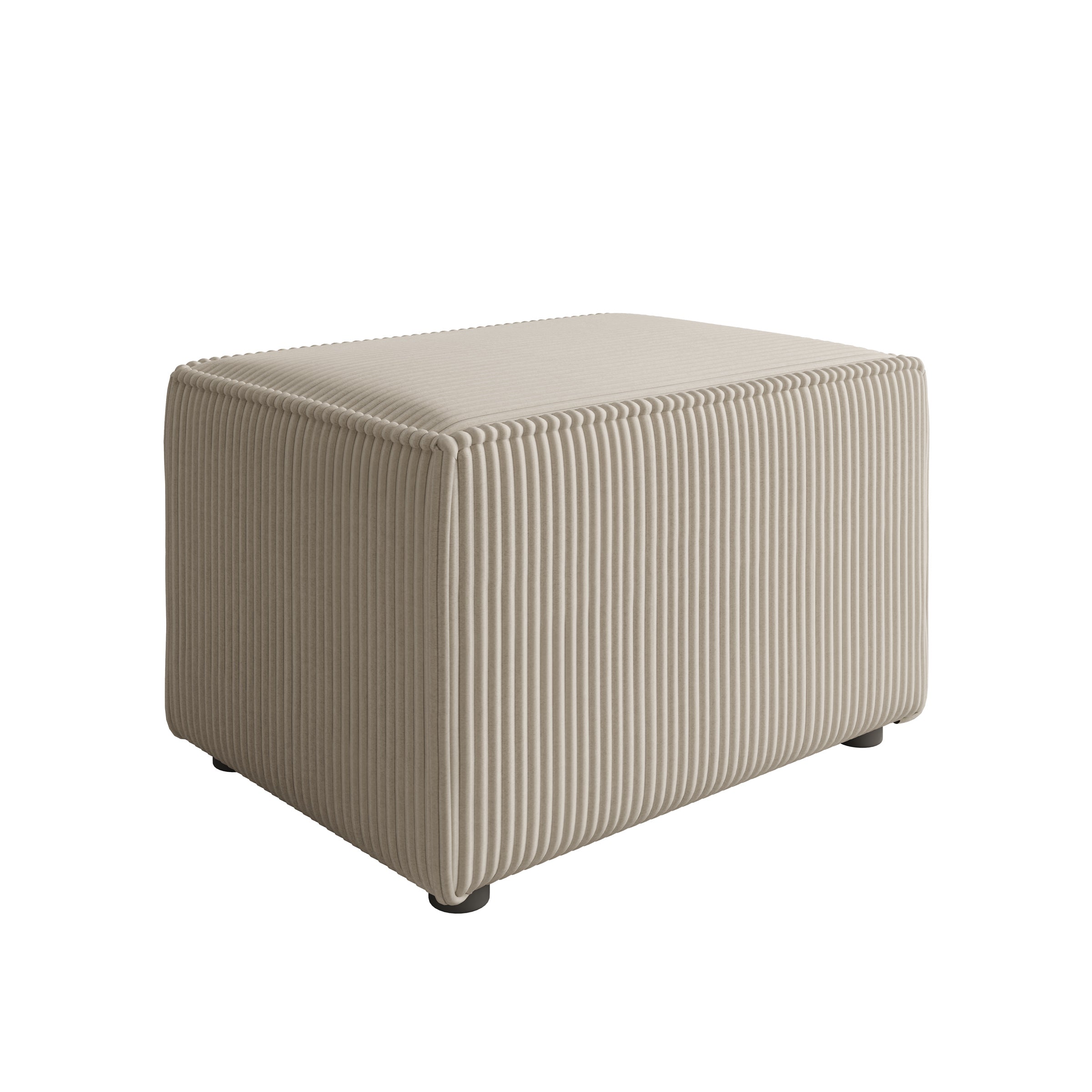 Kandahar - Poef - Ribstof beige - 60x45x38 cm