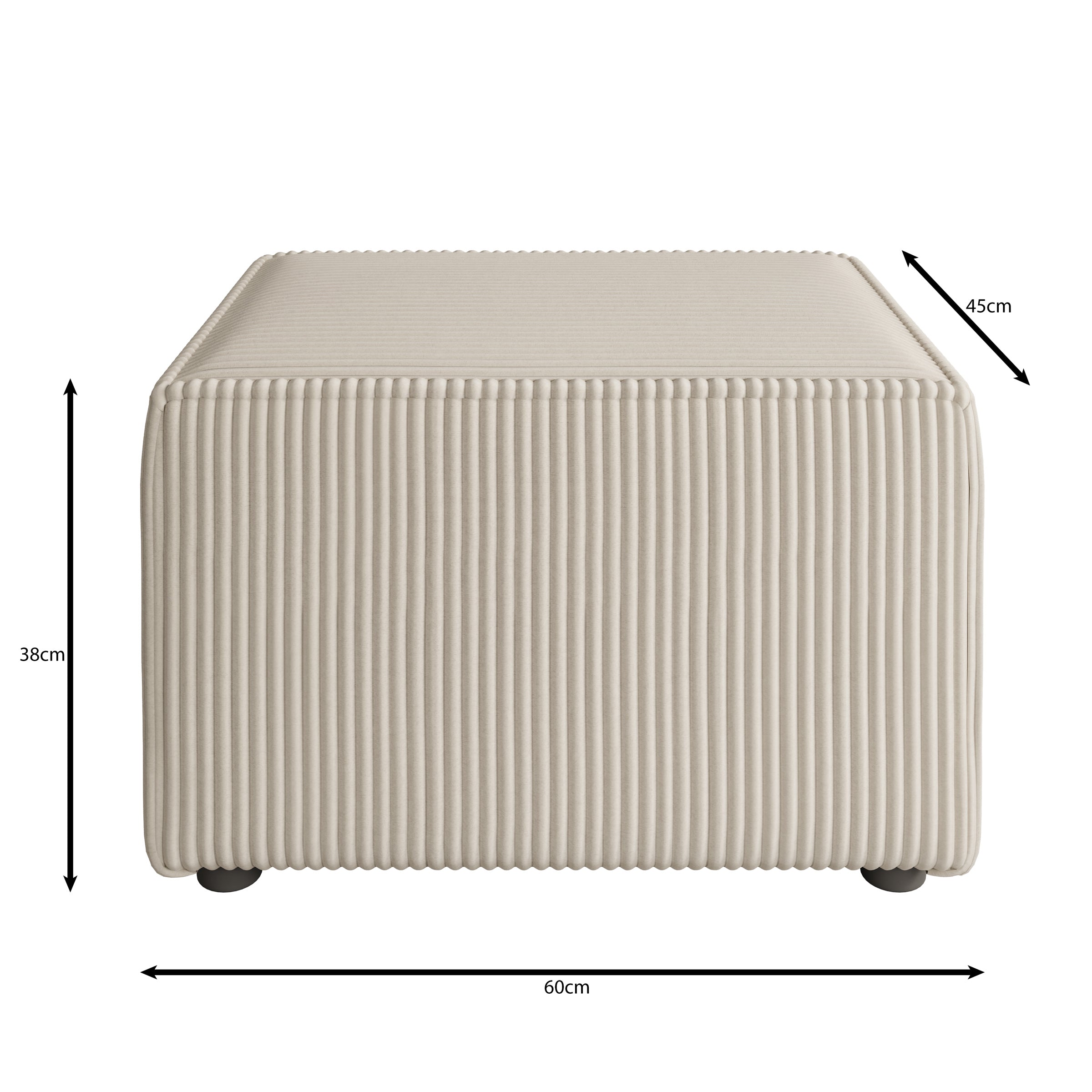 Kandahar - Poef - Ribstof beige - 60x45x38 cm