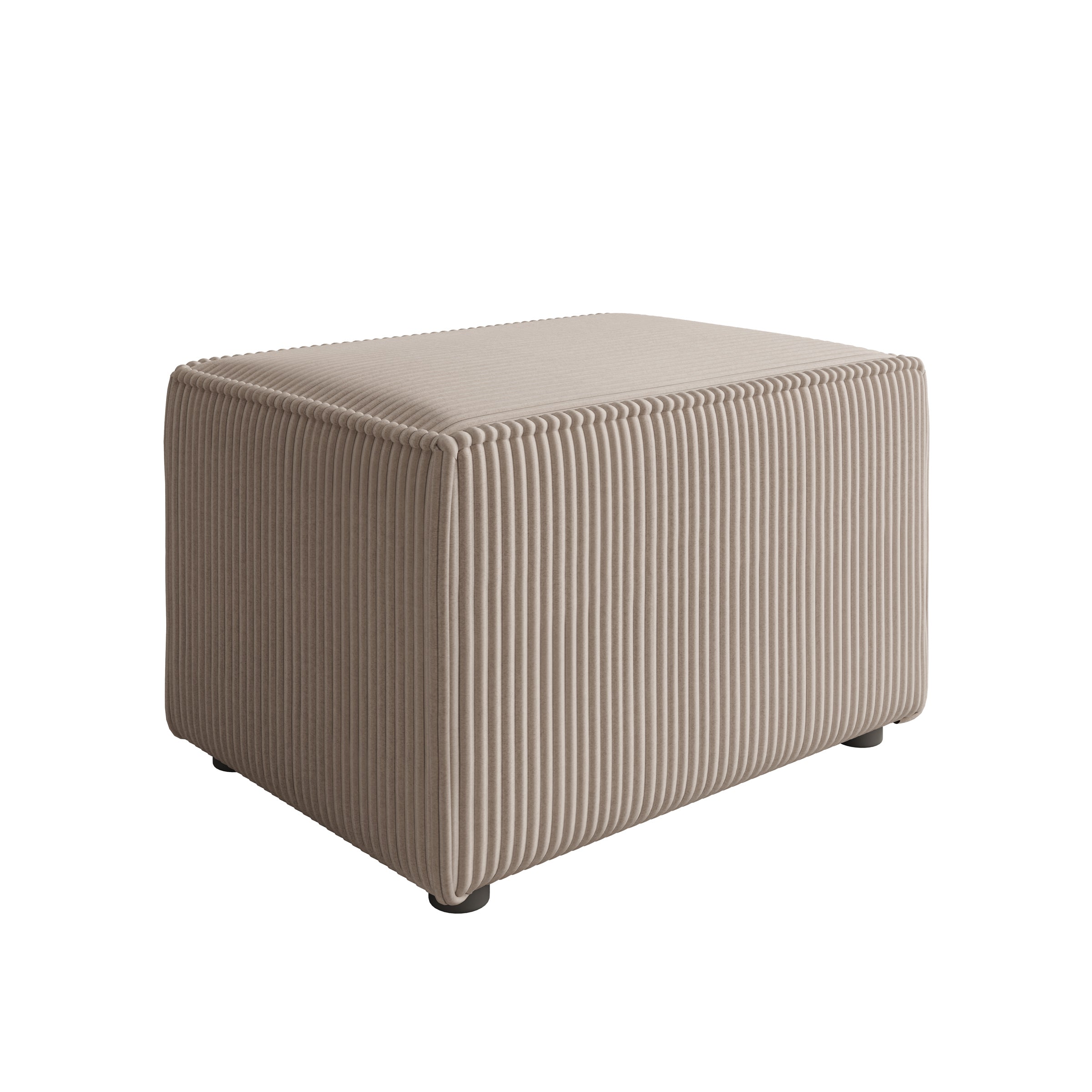 Kandahar - Poef - Ribstof taupe - 60x45x38 cm