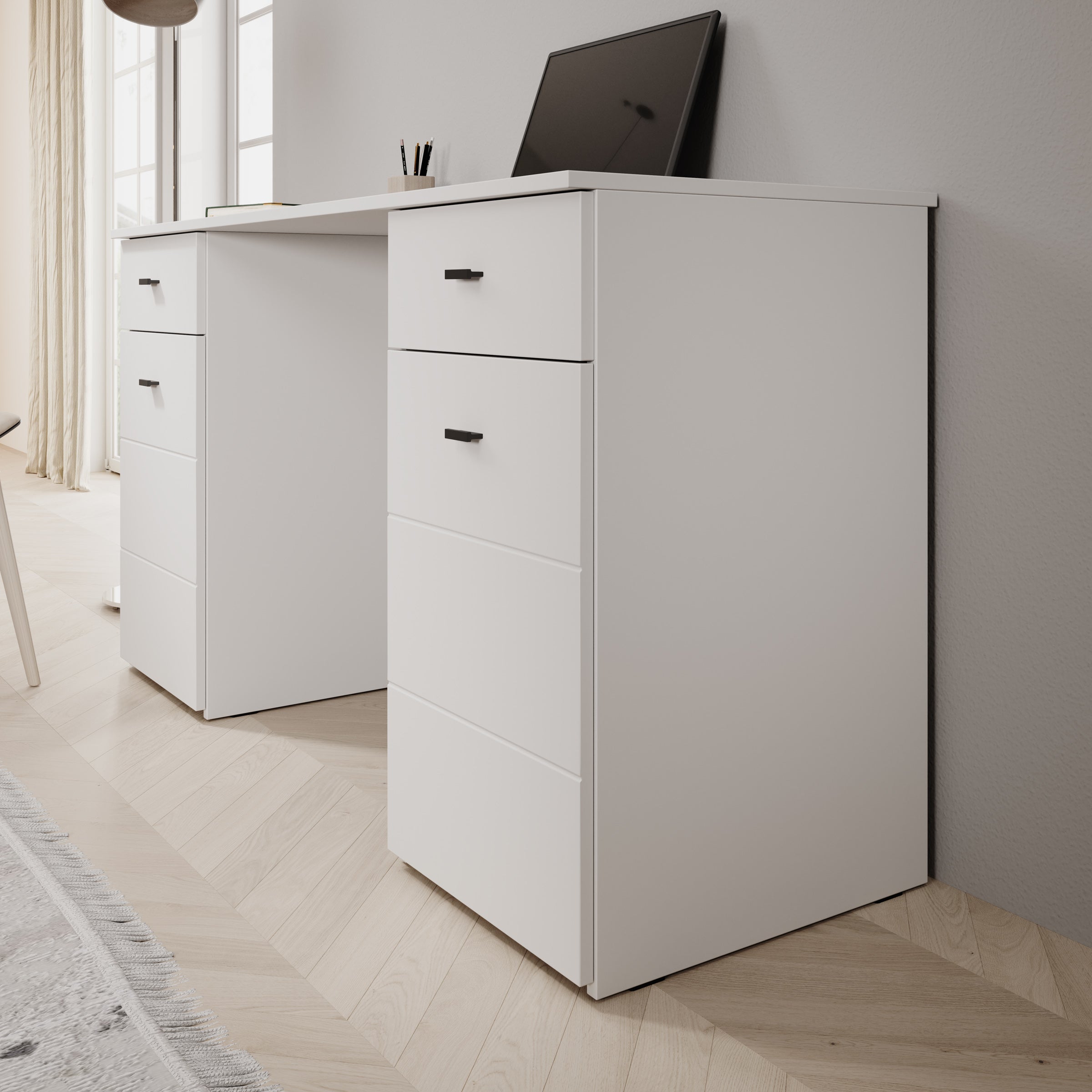 Kano - Bureau - Wit - 140x50x77 cm