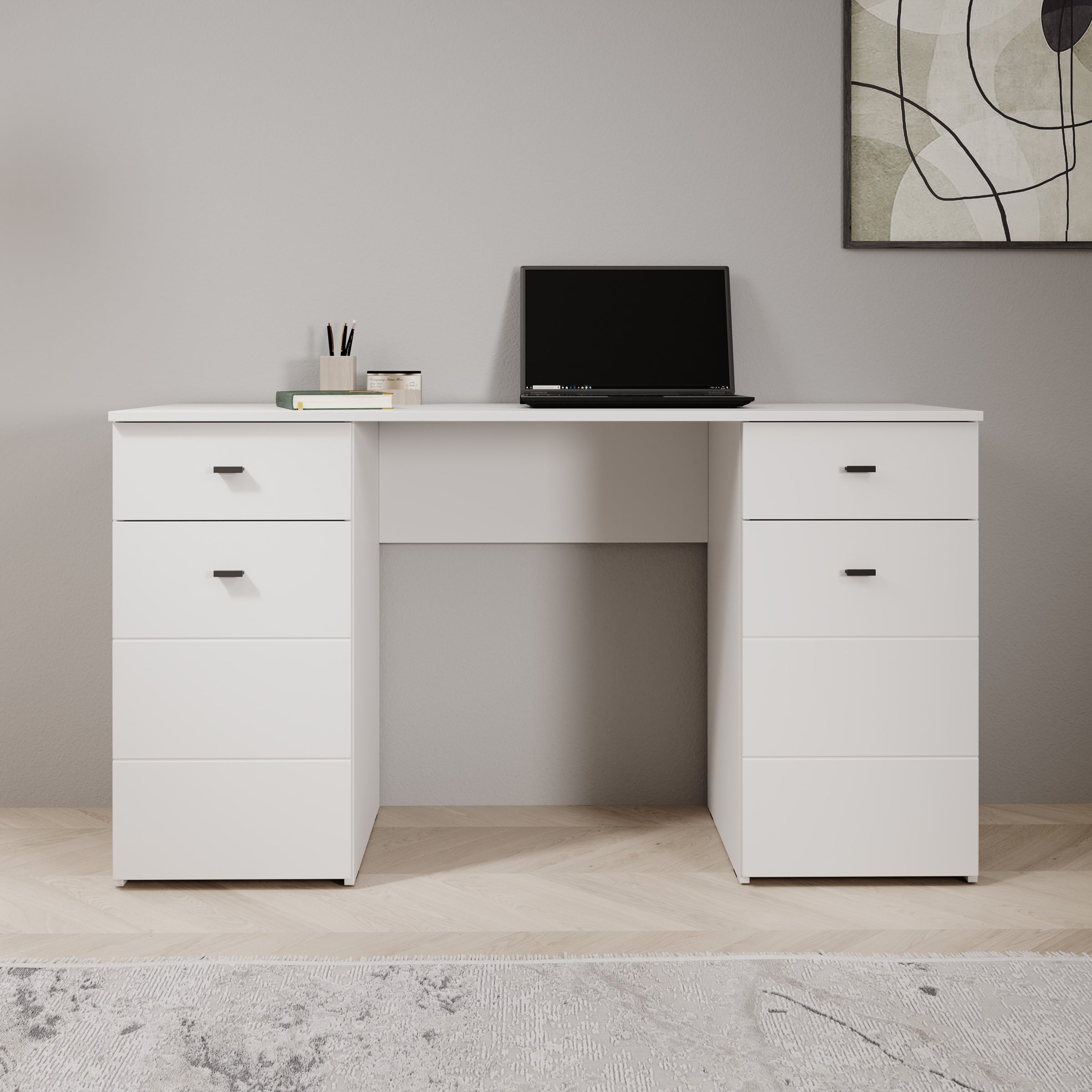 Kano - Bureau - Wit - 140x50x77 cm