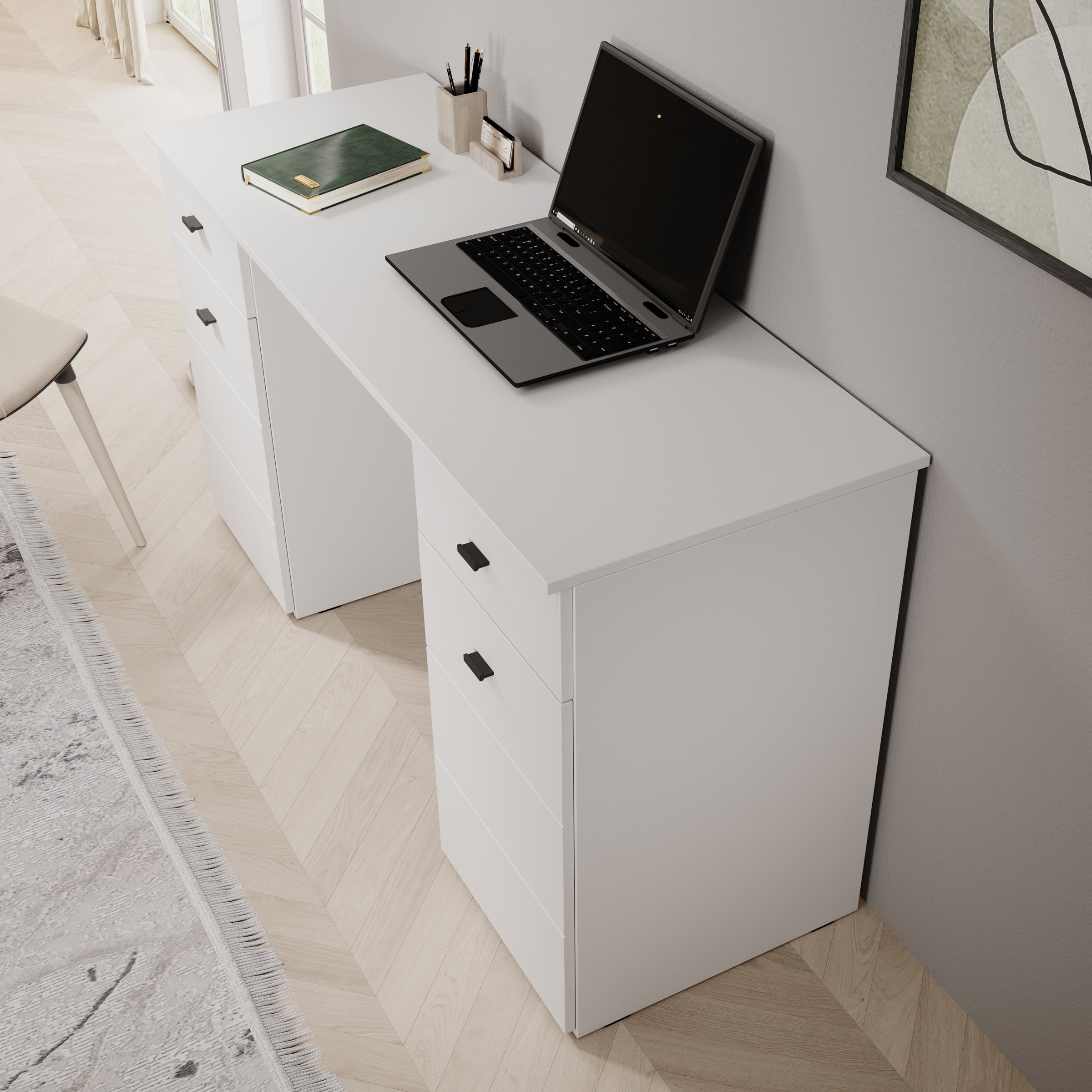 Kano - Bureau - Wit - 140x50x77 cm
