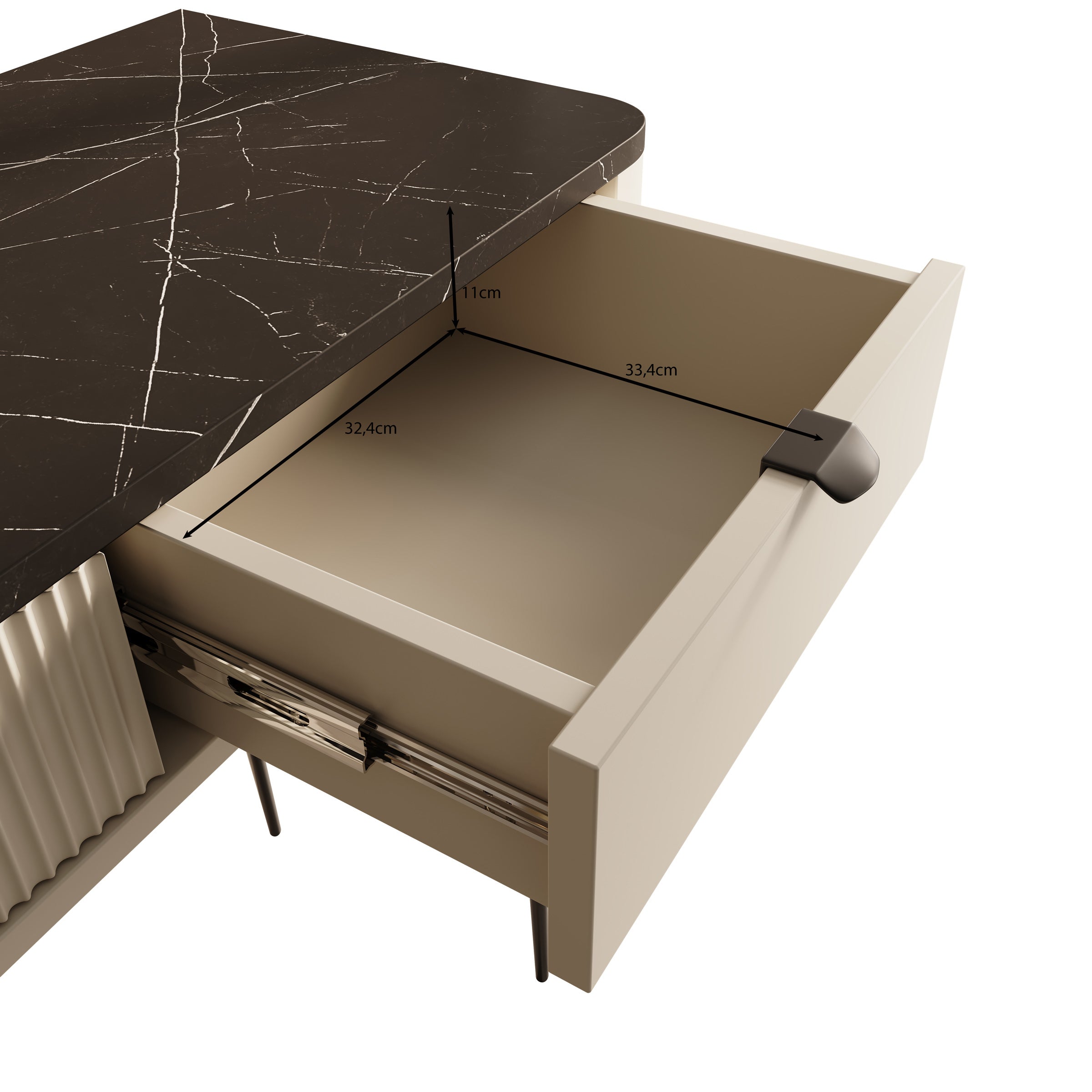 Mace - Kaptafel - Beige - 130x40 cm