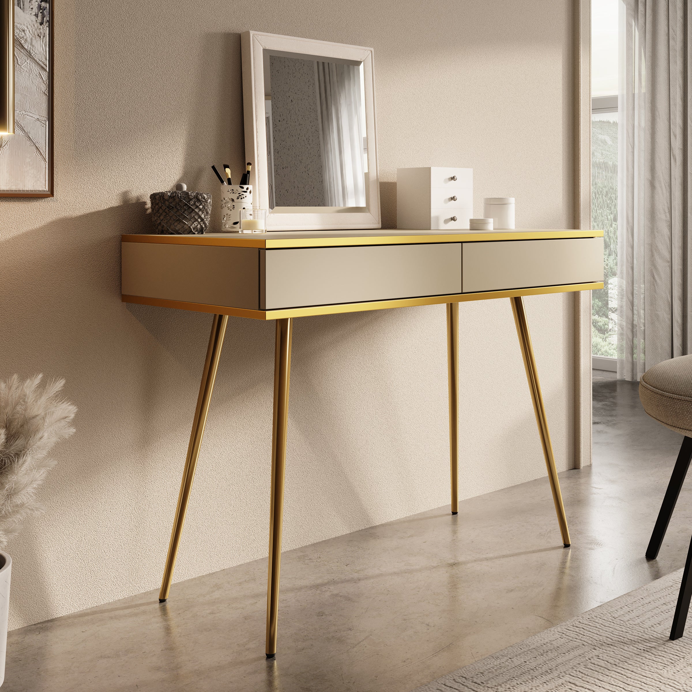 Orleans - Kaptafel - Beige - 102x50 cm