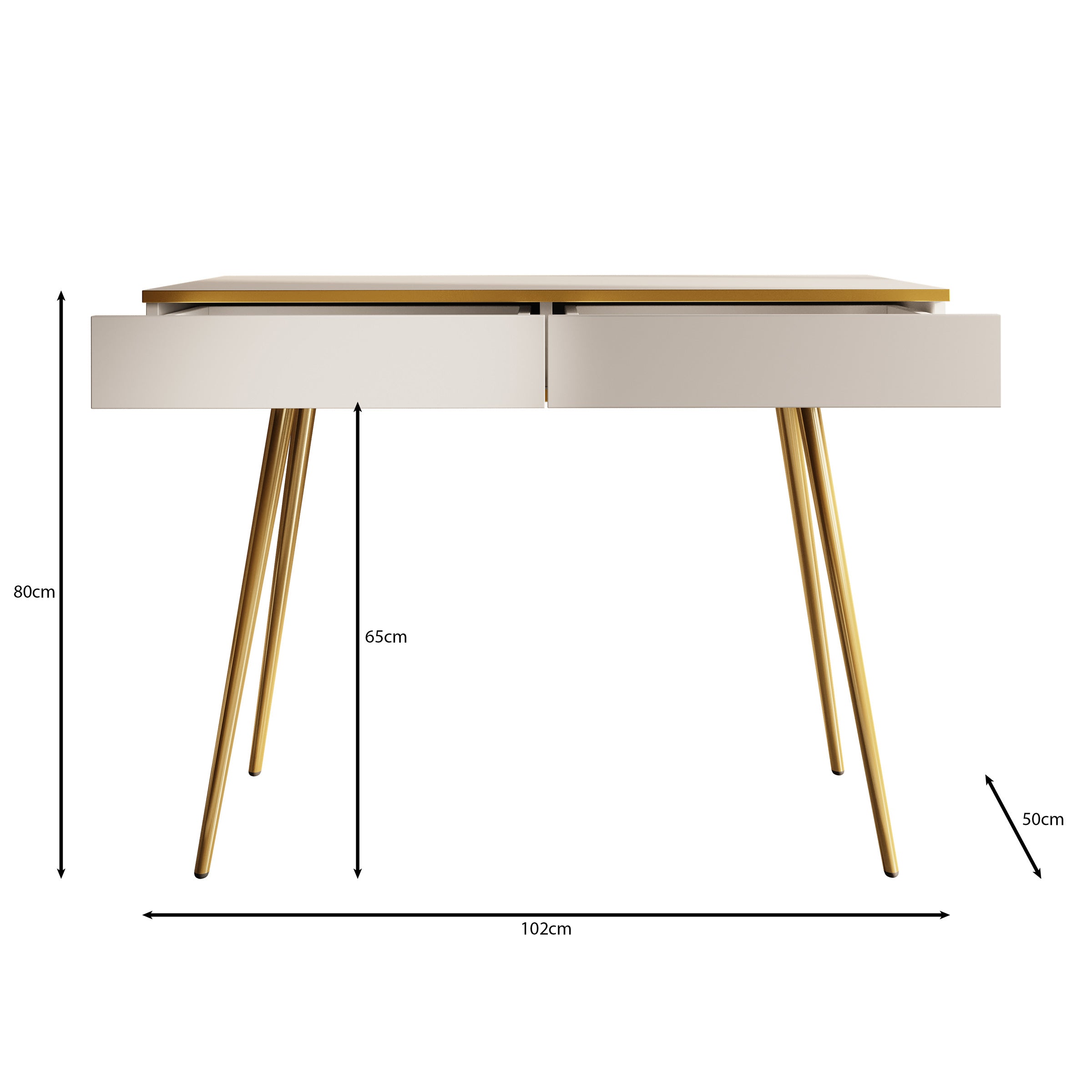 Orleans - Kaptafel - Beige - 102x50 cm