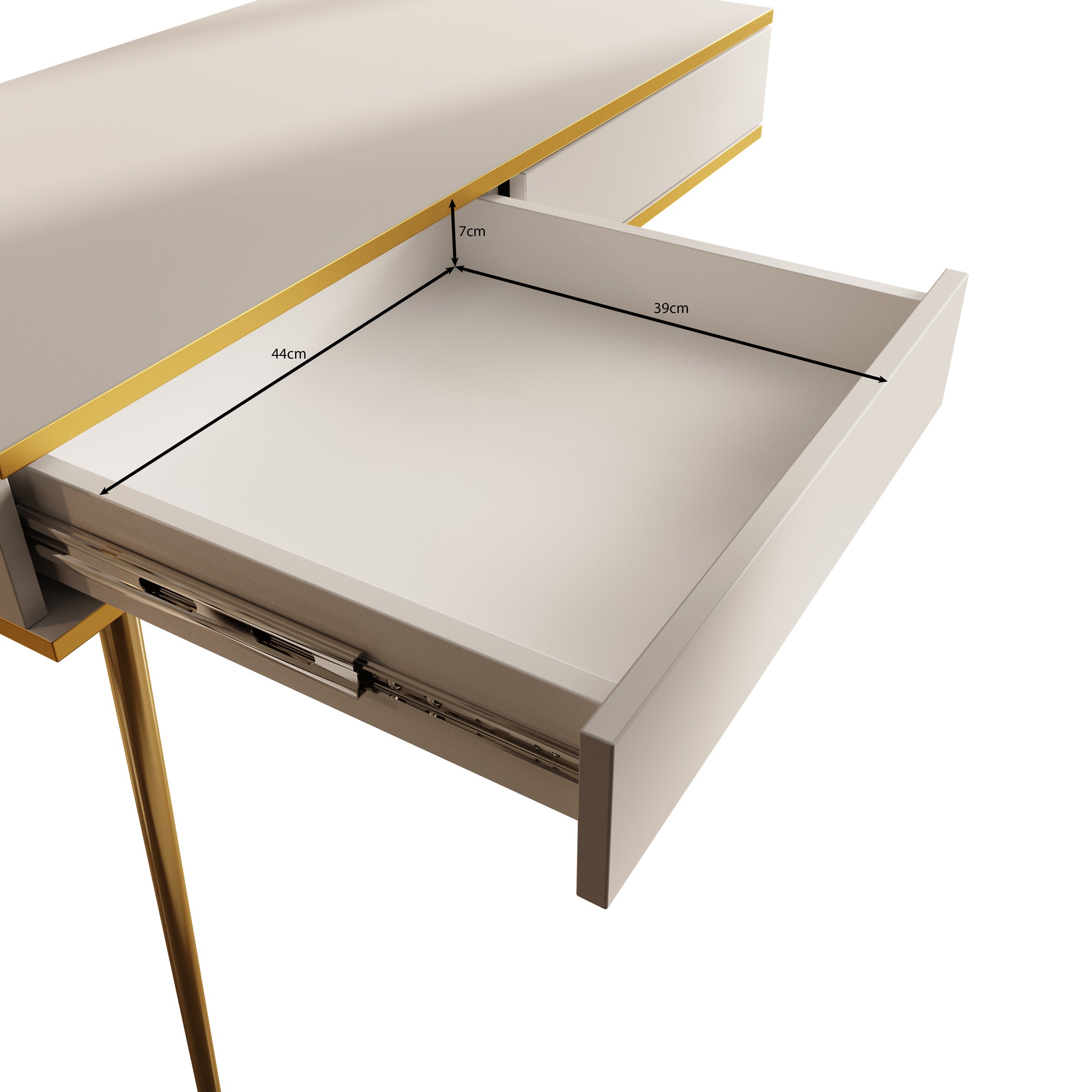Orleans - Kaptafel - Beige - 102x50 cm