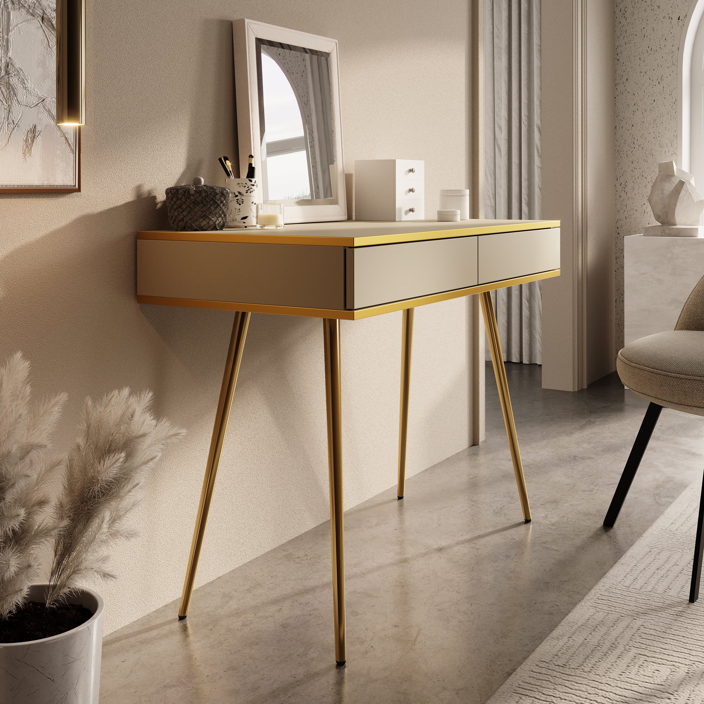 Orleans - Kaptafel - Beige - 102x50 cm