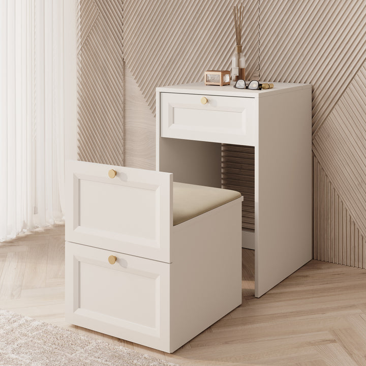 Rumble - Kaptafel met stoel - Wit - 50x51 cm