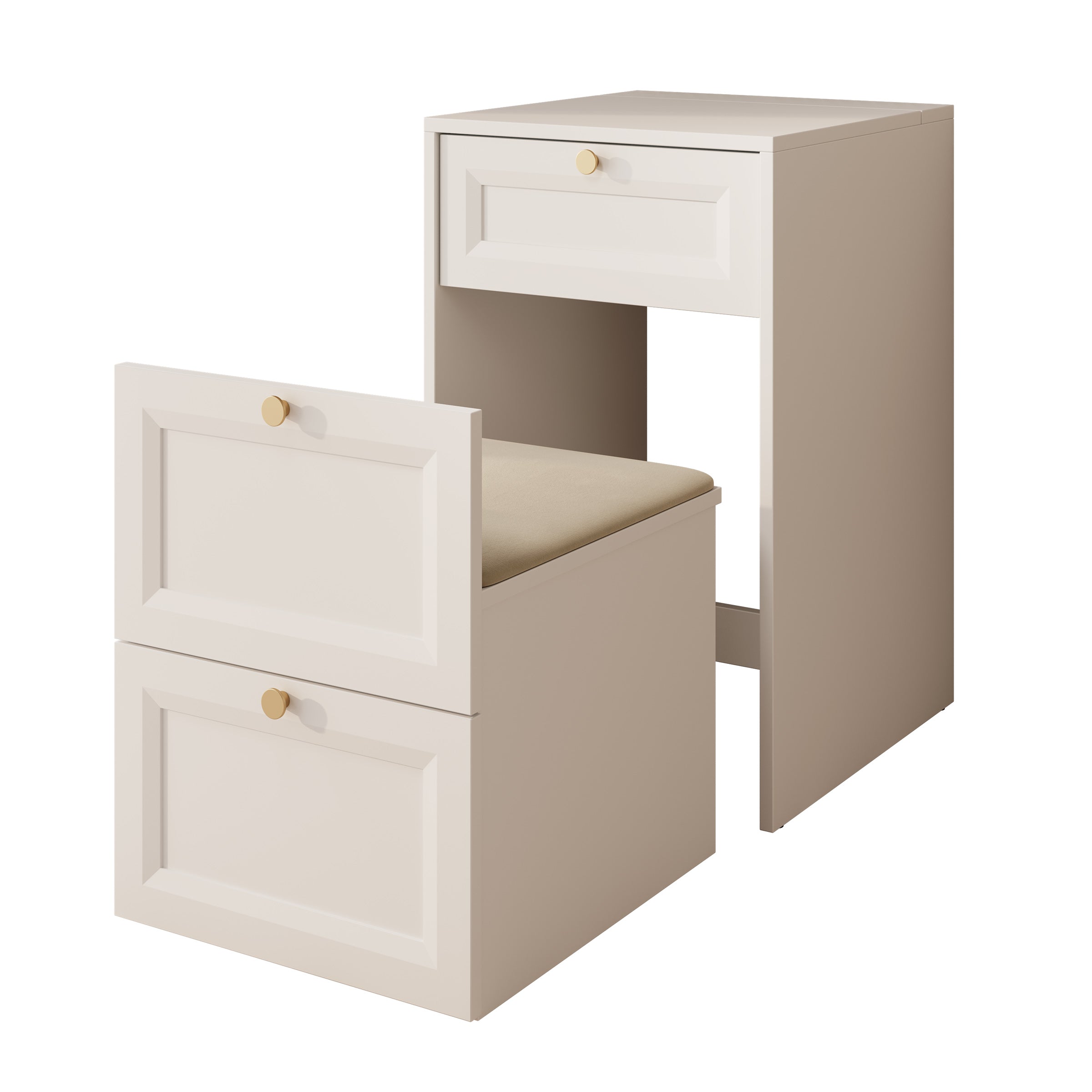 Rumble - Kaptafel met stoel - Wit - 50x51 cm