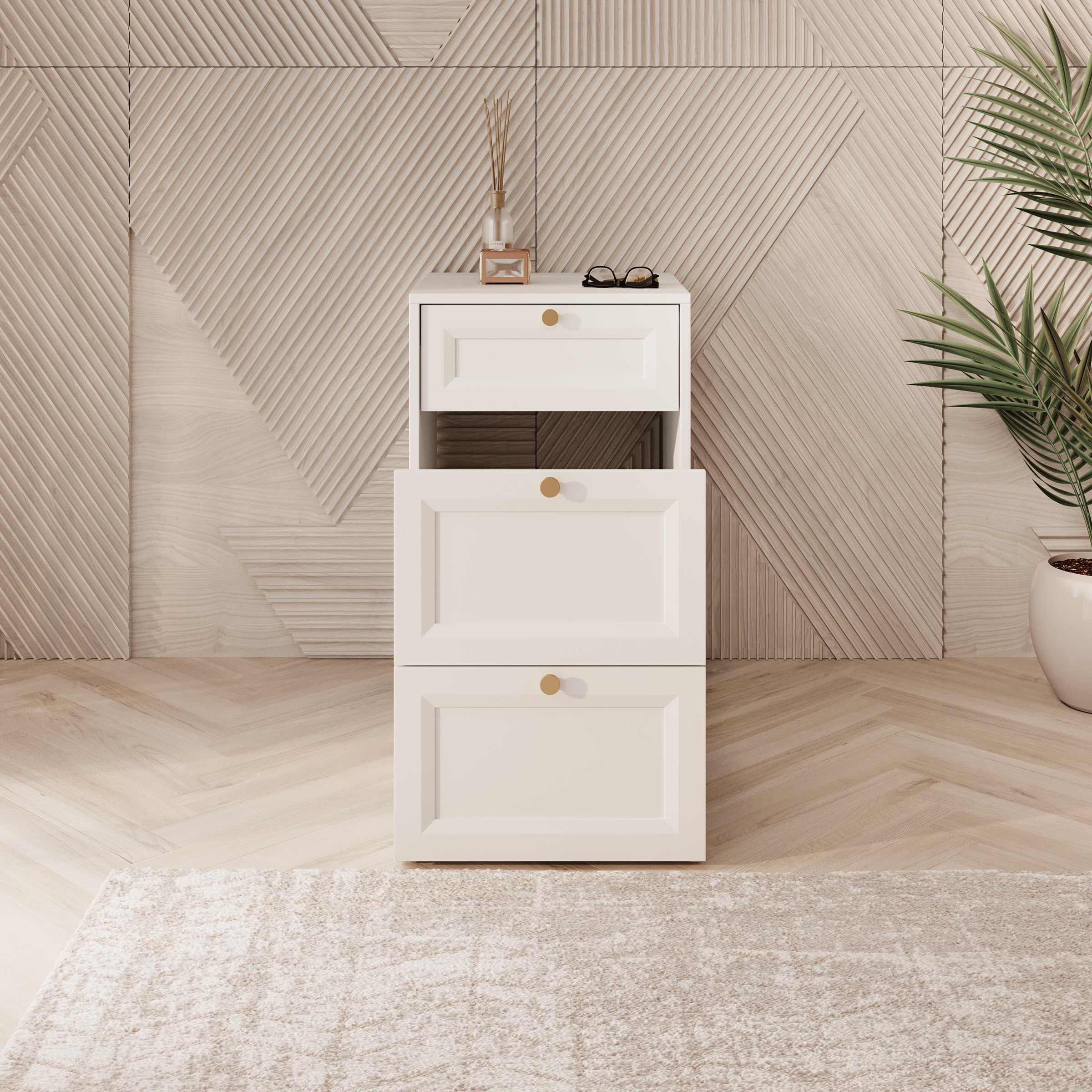 Rumble - Kaptafel met stoel - Wit - 50x51 cm