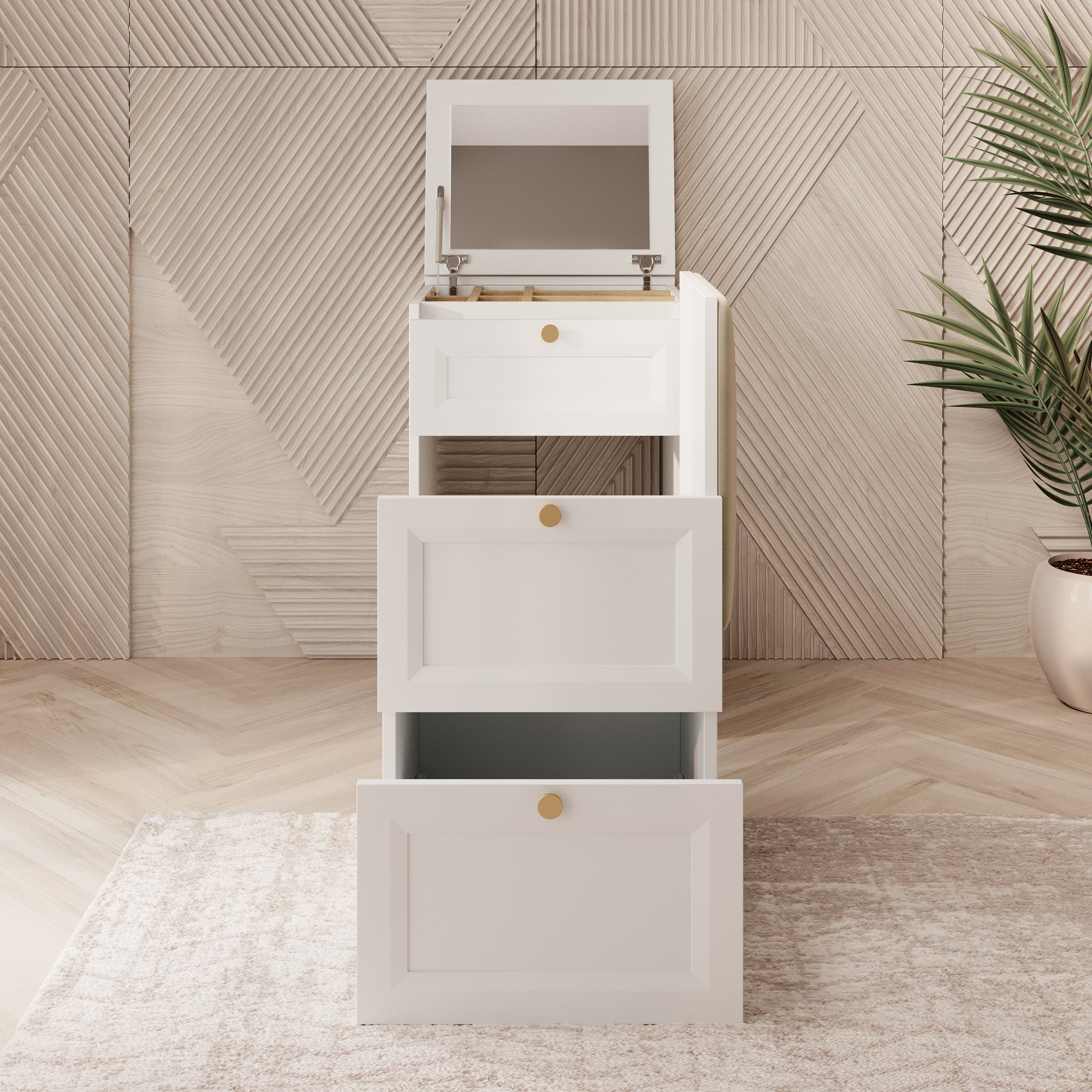 Rumble - Kaptafel met stoel - Wit - 50x51 cm