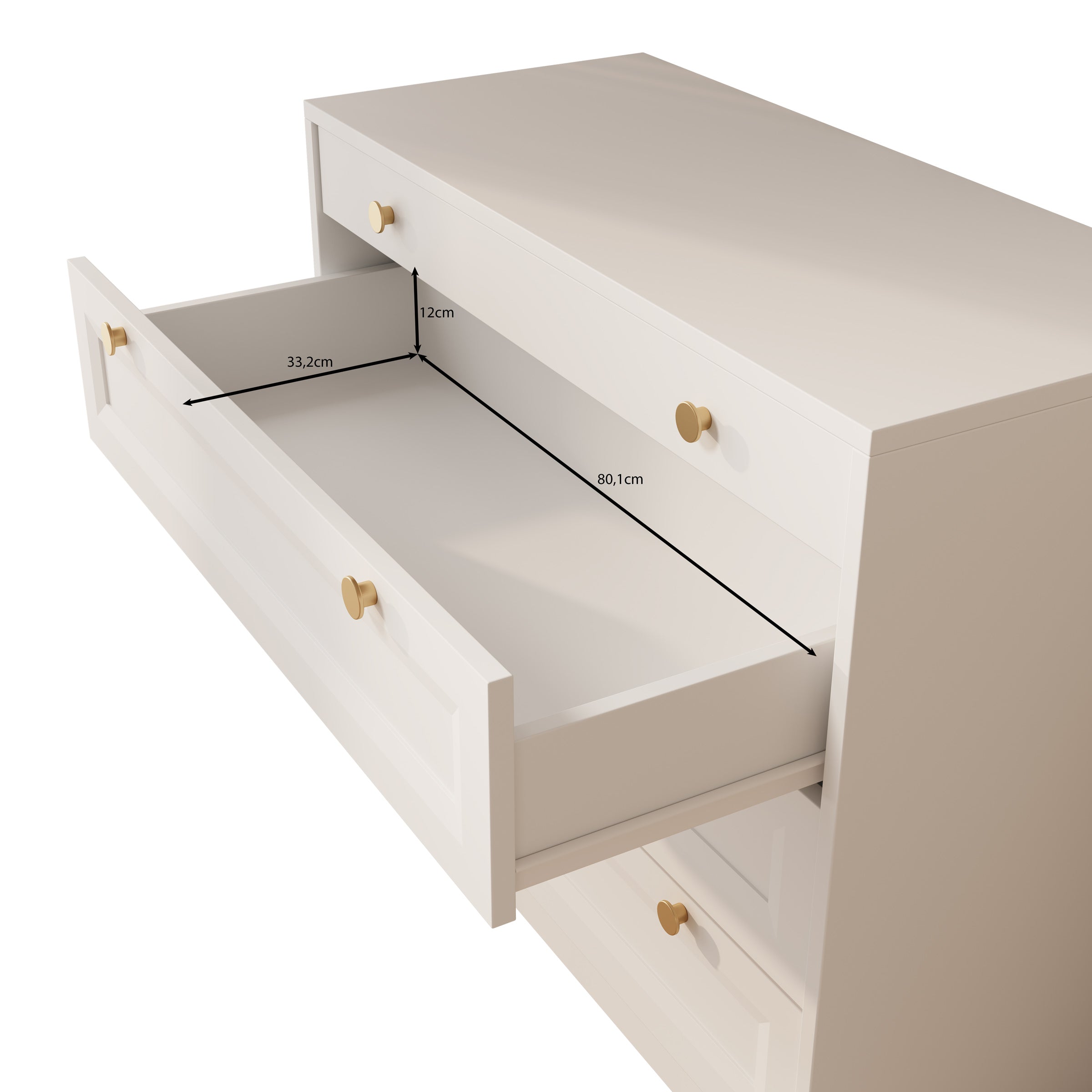 Rumble - Kaptafel met spiegel - Wit - 90x40x76 cm