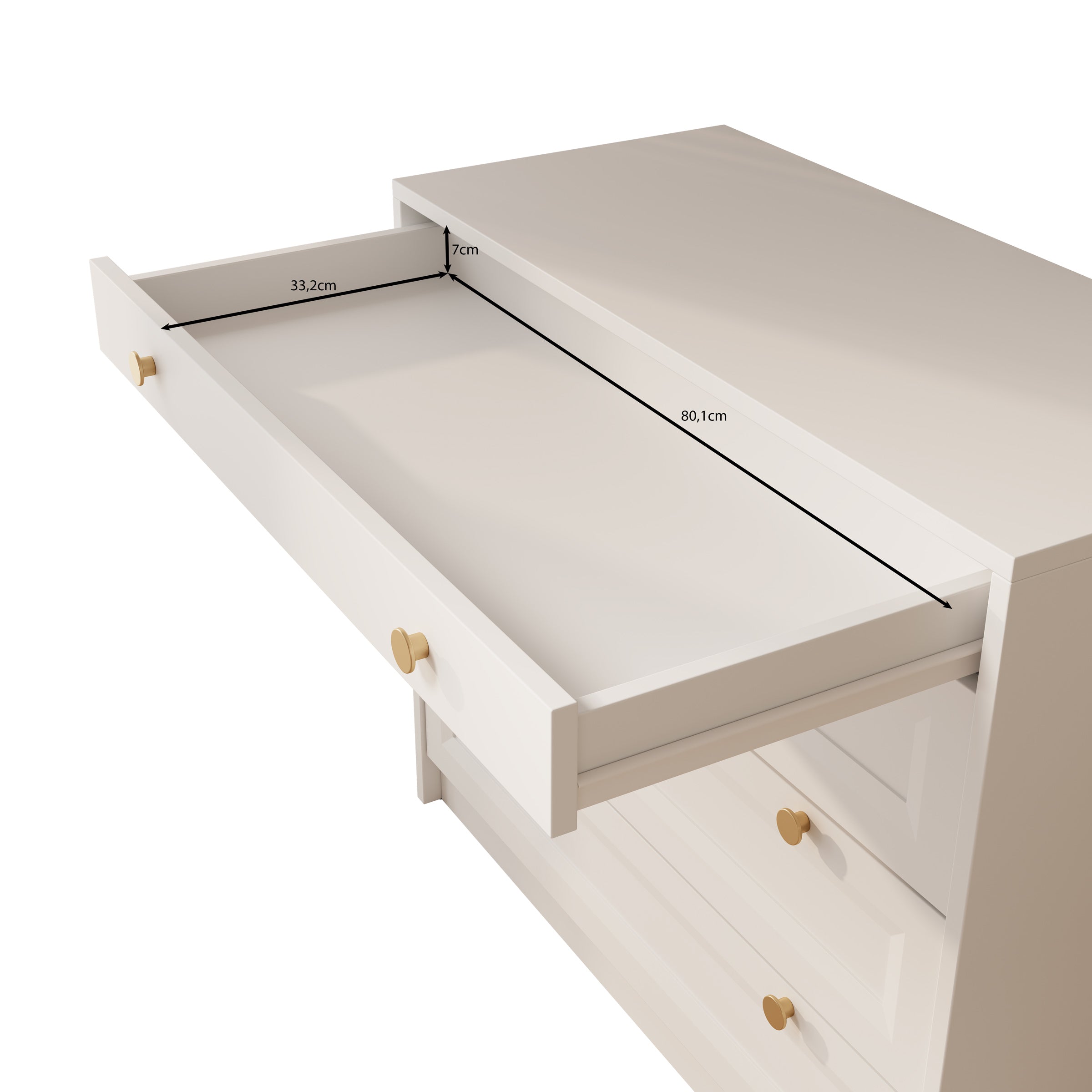 Rumble - Kaptafel met spiegel - Wit - 90x40x76 cm