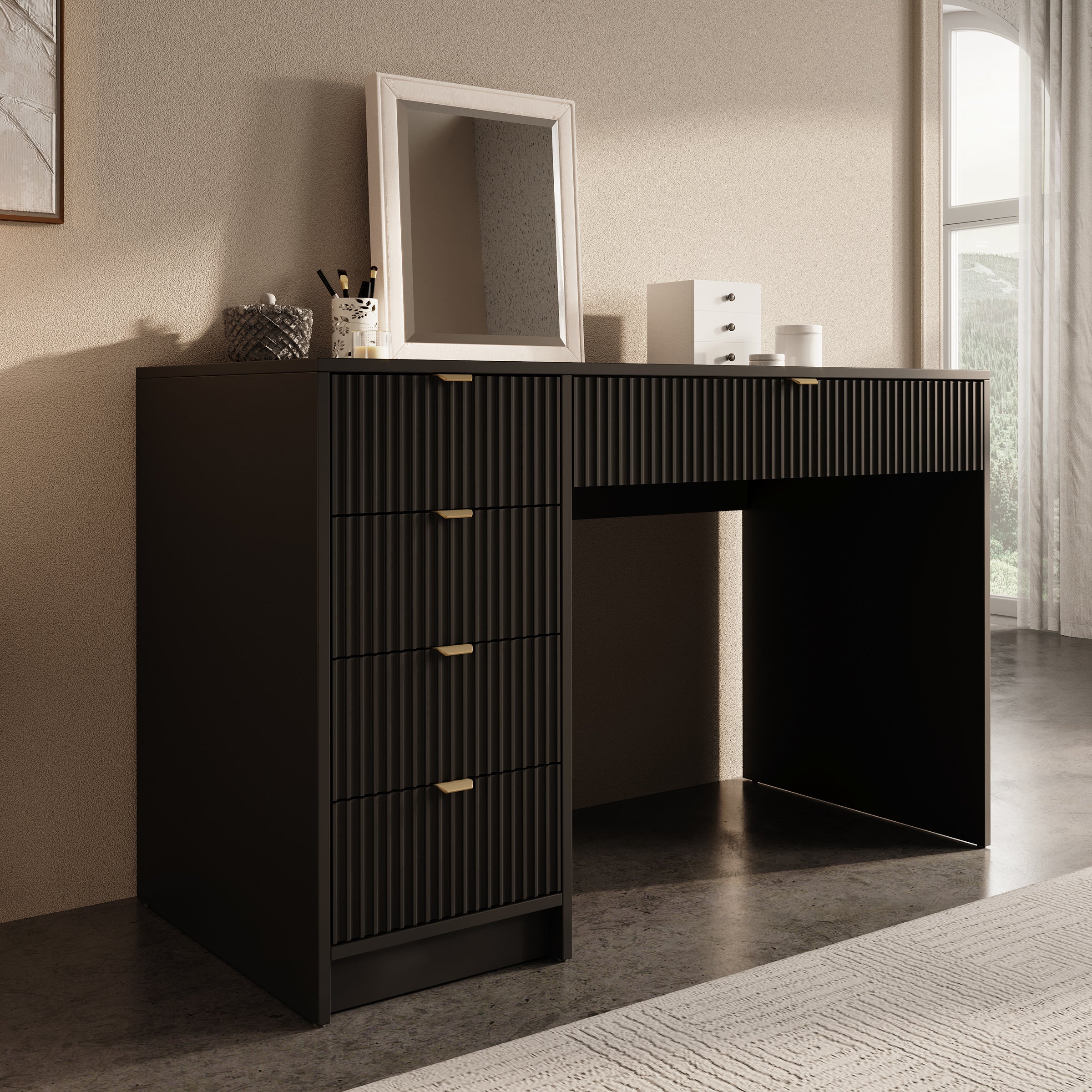 Tavares - Kaptafel - Zwart - 120x55 cm