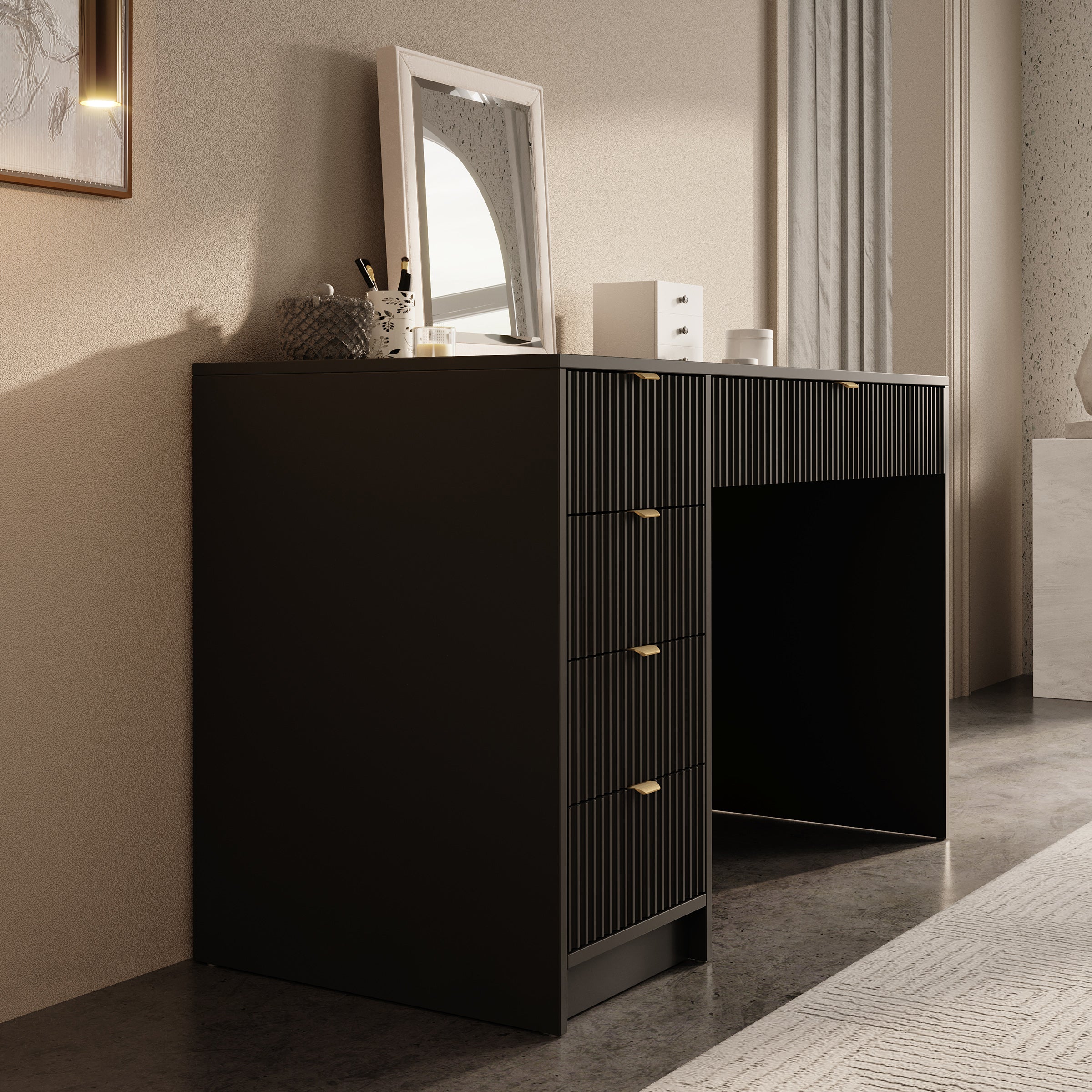 Tavares - Kaptafel - Zwart - 120x55 cm