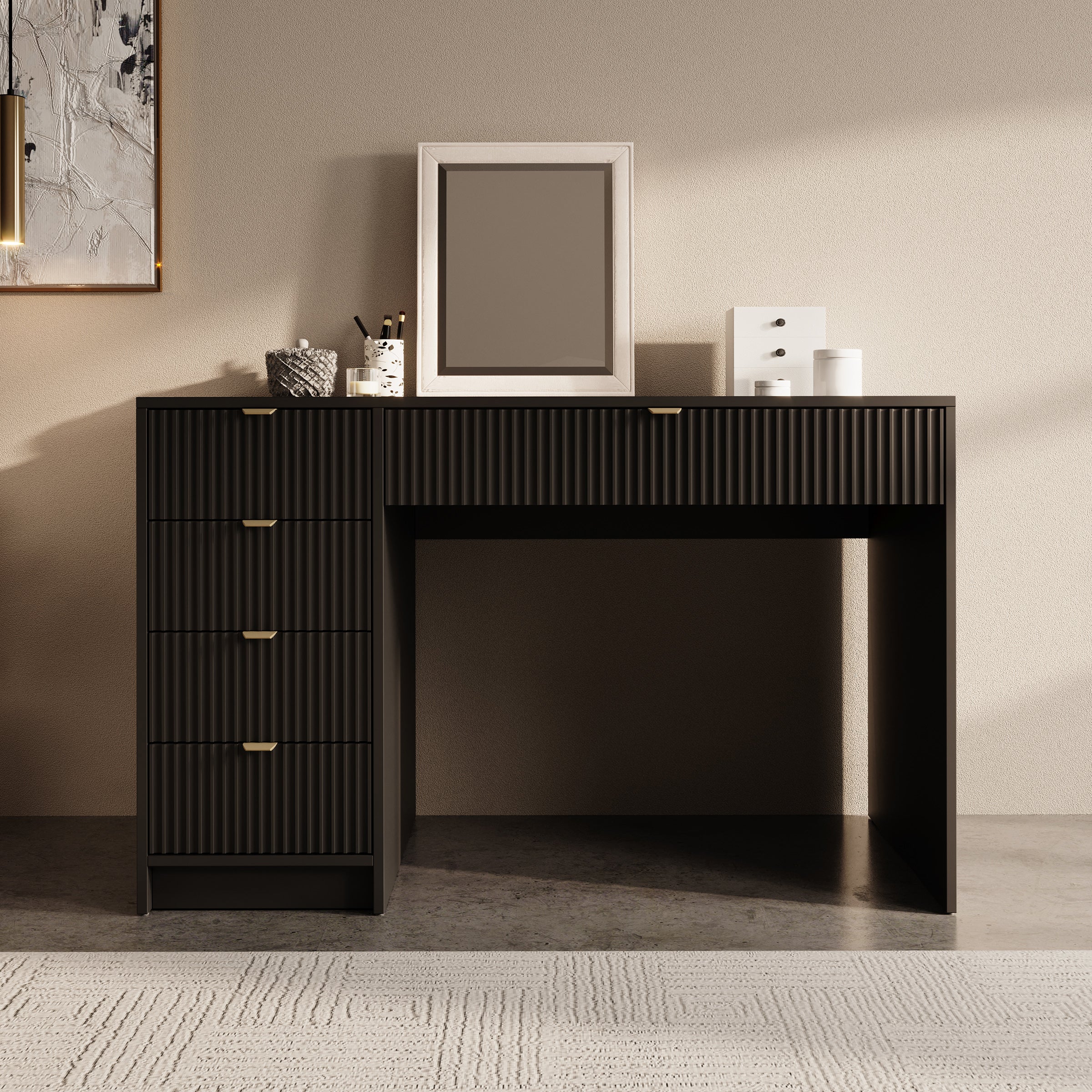Tavares - Kaptafel - Zwart - 120x55 cm