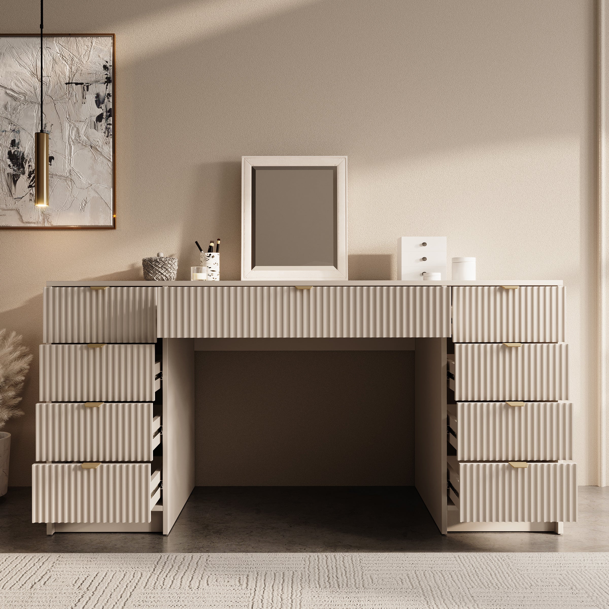 Tavares 2 - Kaptafel - Beige - 154x55 cm