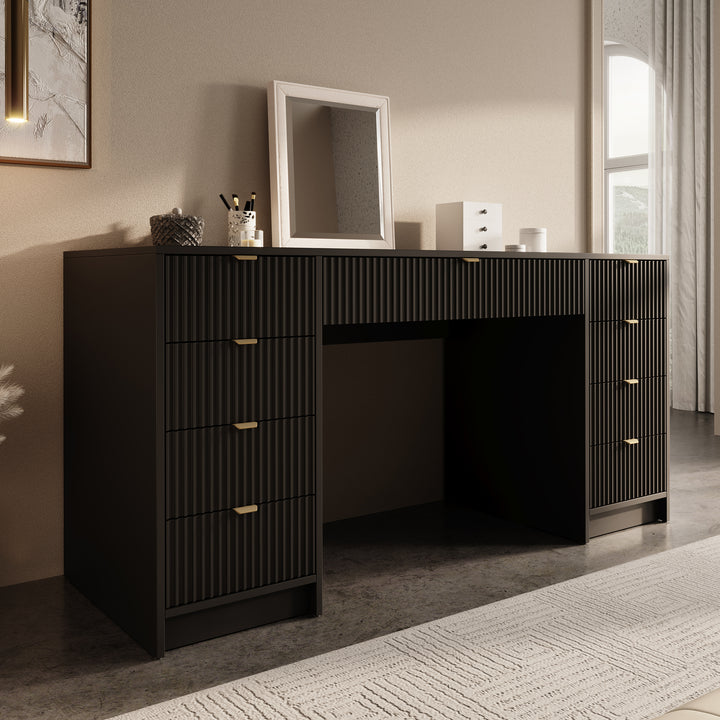 Tavares 2 - Kaptafel - Zwart - 154x55 cm
