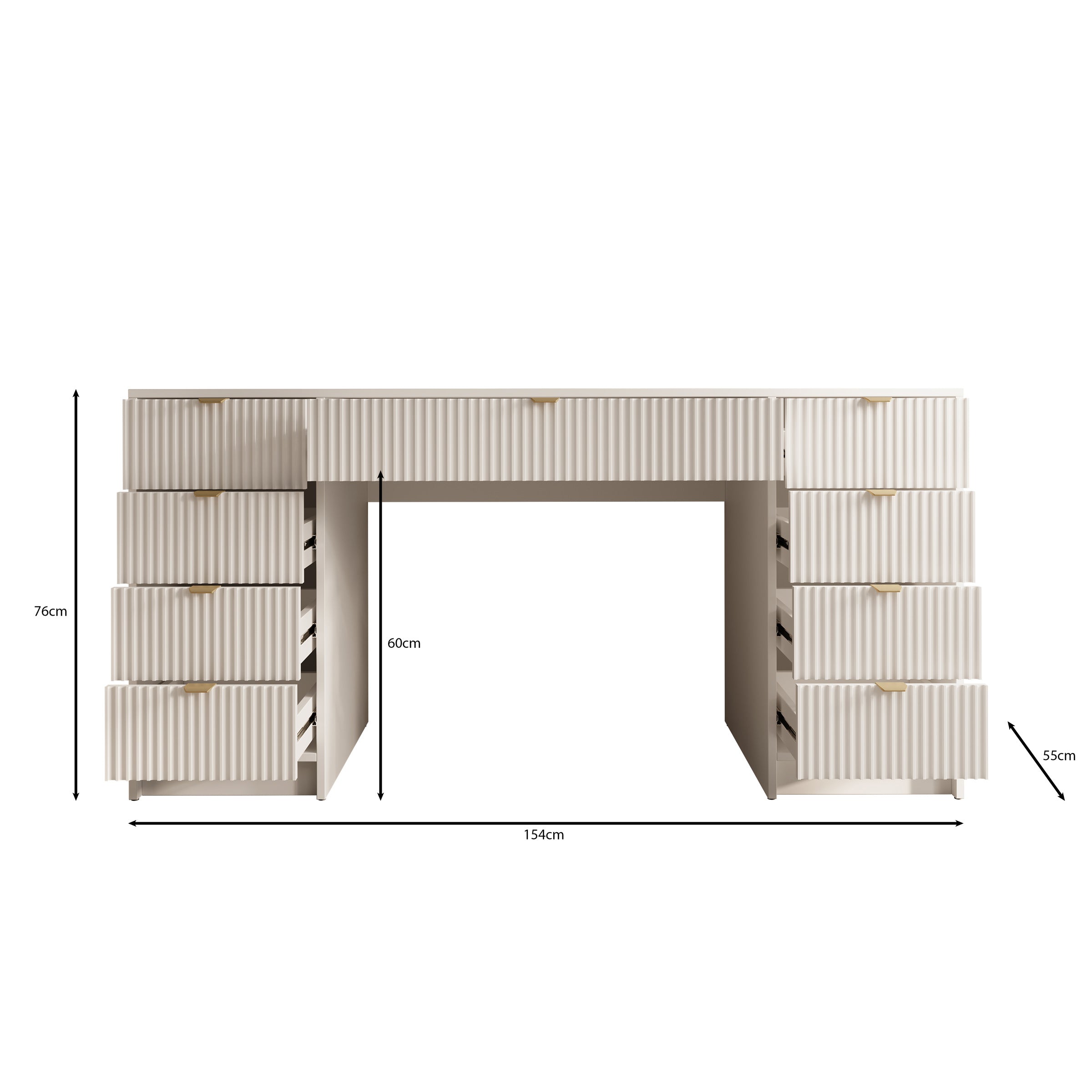 Tavares 2 - Kaptafel - Beige - 154x55 cm