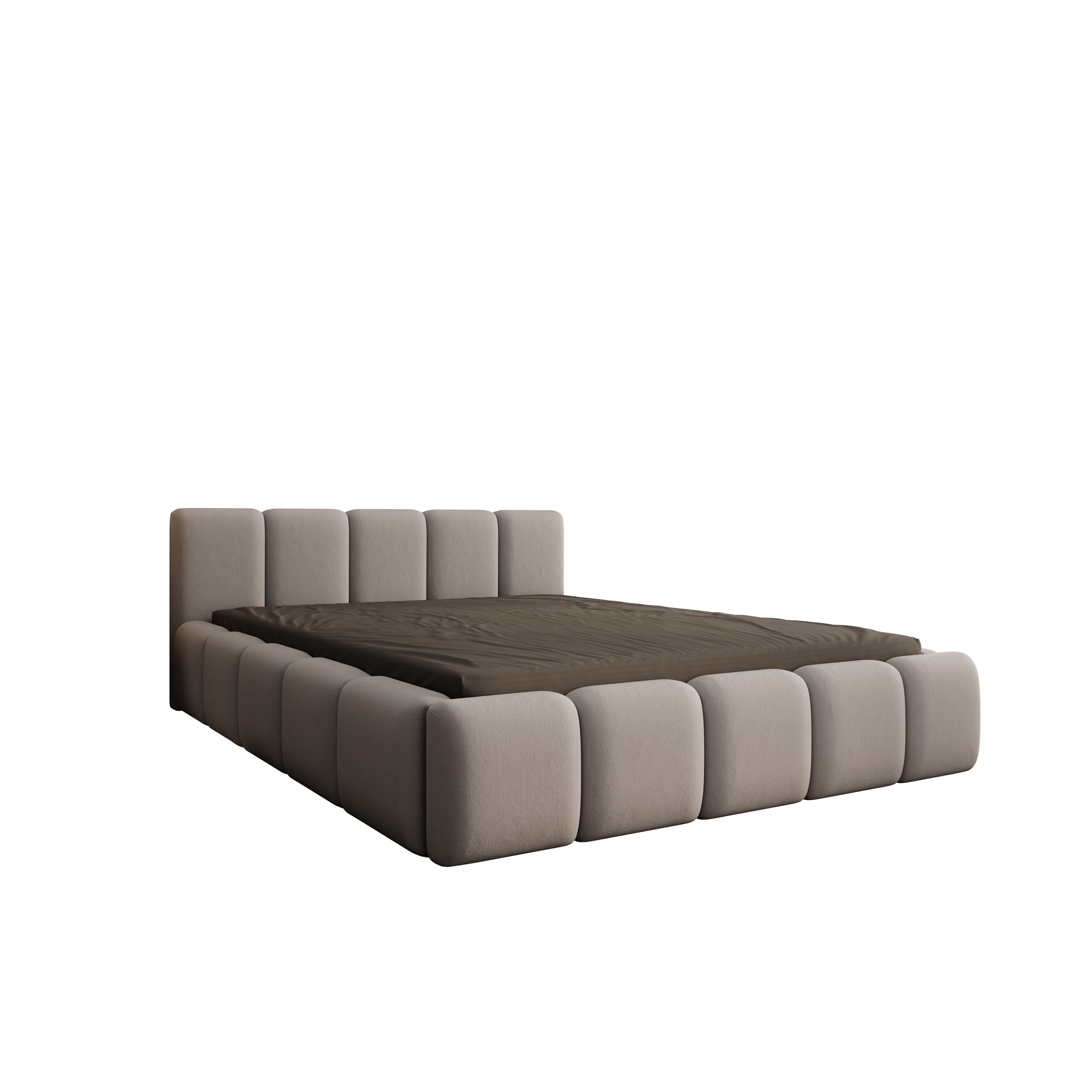 Karisma - Tweepersoonsbed met opbergruimte - Grijs stof - 140x200 cm