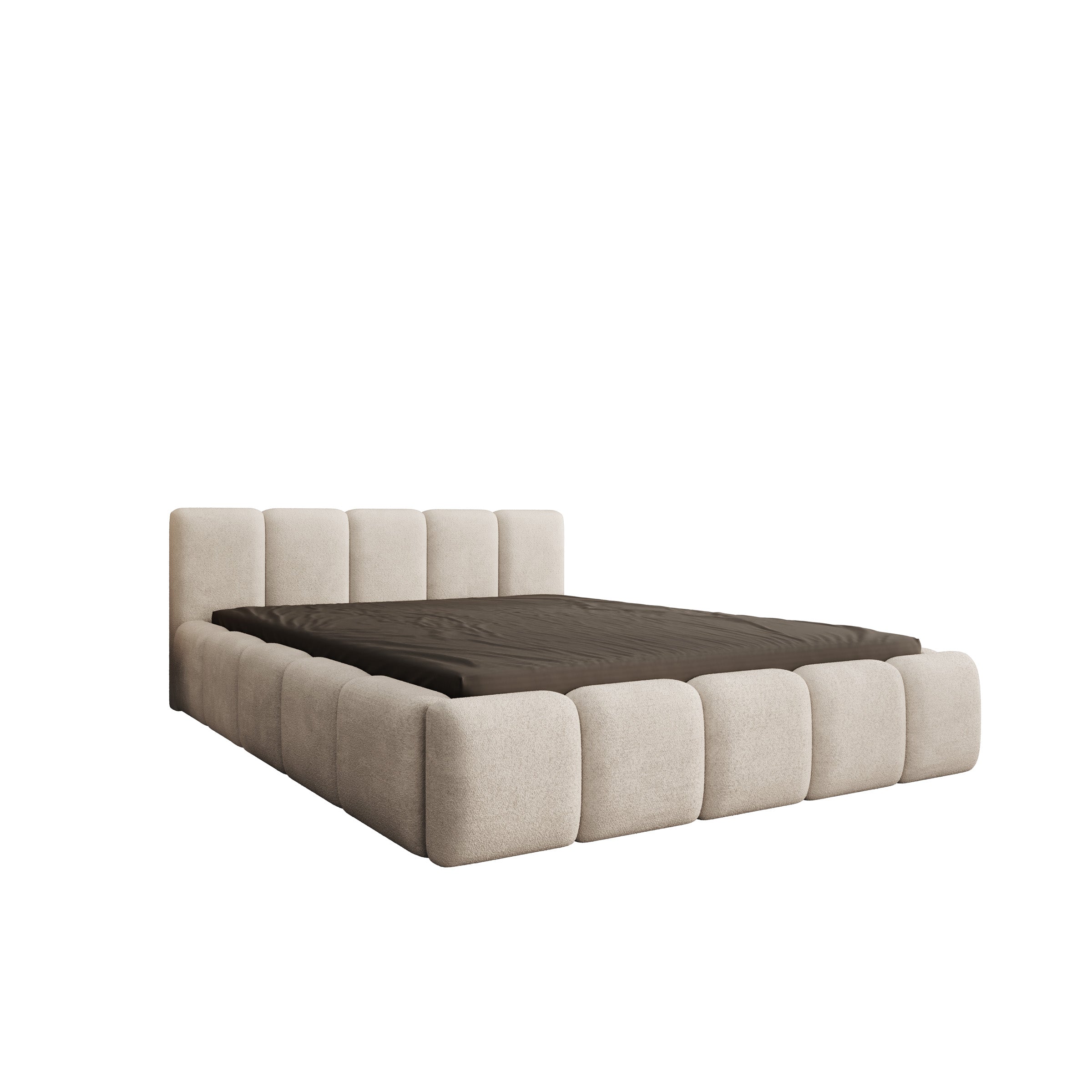 Karisma - Tweepersoonsbed met opbergruimte - Teddystof beige - 140x200 cm